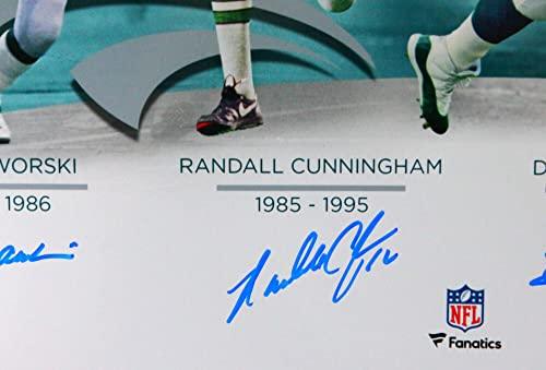 Vick/JAWORSKI/CUNNINGHAM/MCNABB Autographed 16x20-Beckett W Hologram Blue - Image 3