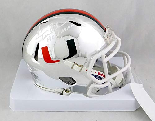 Vinny Testaverde Signed Miami Hurricanes Chrome Mini Helmet w/Insc-Beckett Auth - Image 4
