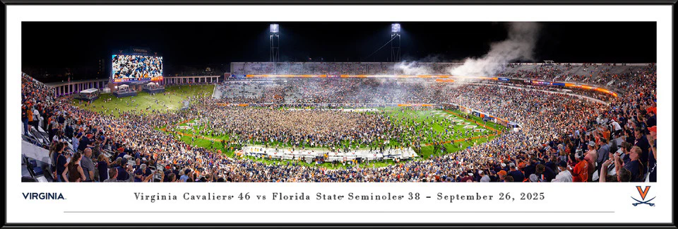 Virginia Cavaliers Field Storming Football Panoramic Picture - Scott Stadium Fan Cave Decor - Image 2
