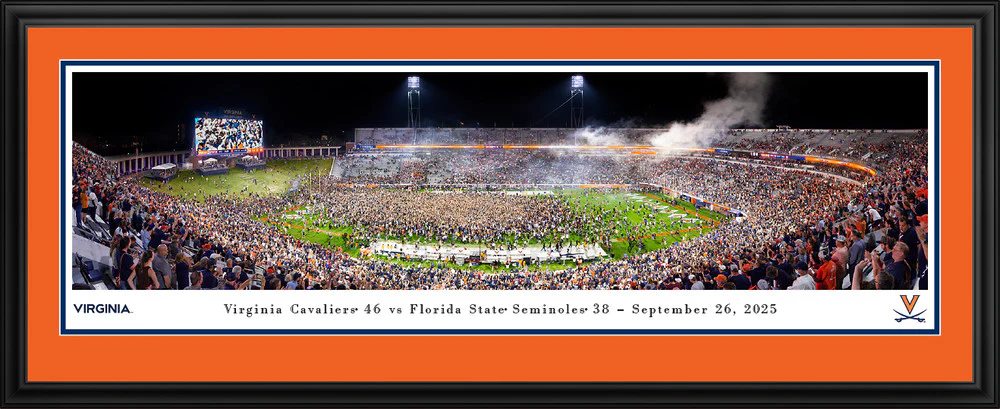 Virginia Cavaliers Field Storming Football Panoramic Picture - Scott Stadium Fan Cave Decor - Image 4
