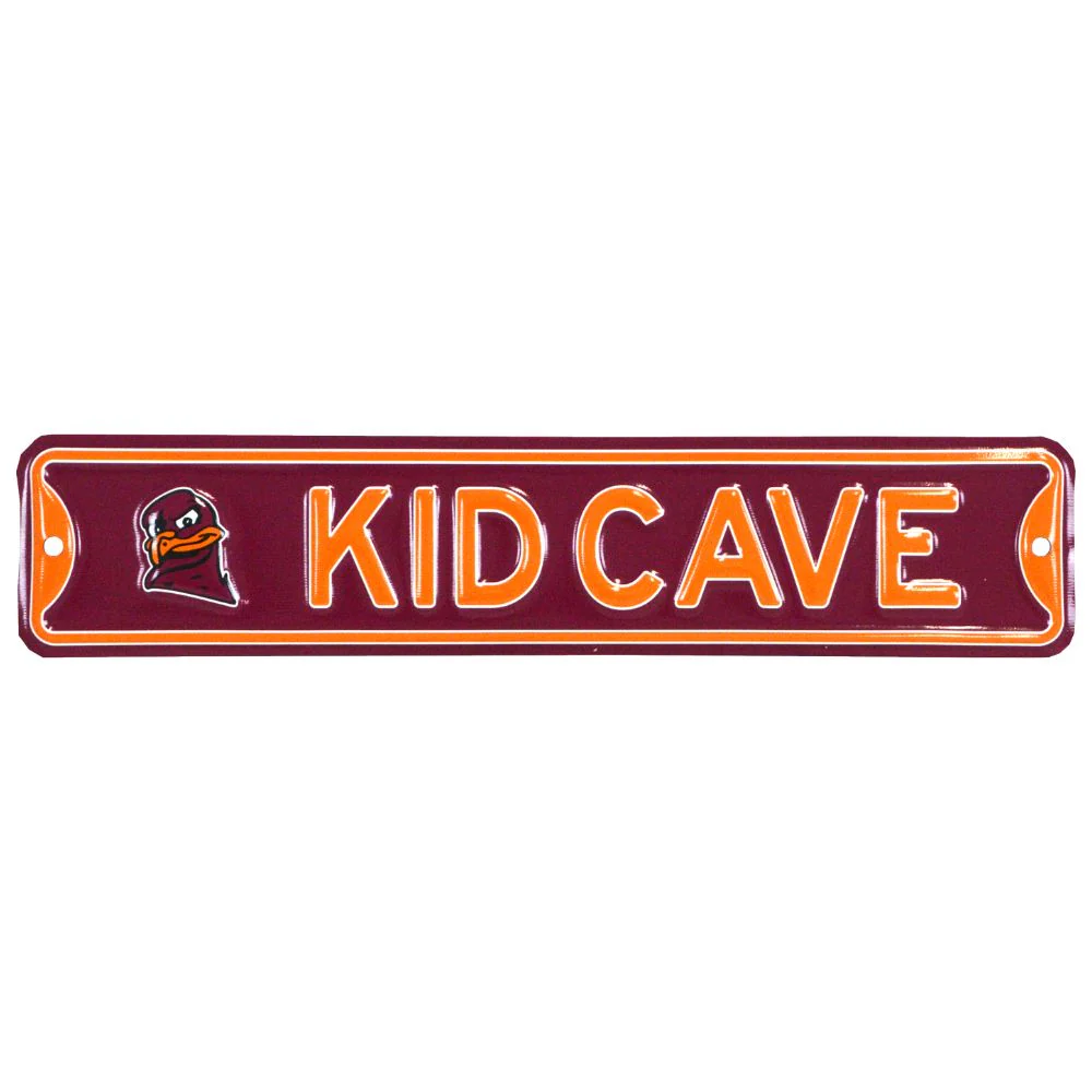Virginia Tech - KID CAVE -Steel Embossed NCAA Mini Street Sign