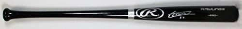 Vladimir Guerrero Jr. Autographed Black Rawlings Pro Baseball Bat-JSA Silver - Image 2