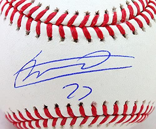 Vladimir Guerrero Jr. Autographed Rawlings OML Baseball-JSA Auth Blue - Image 3