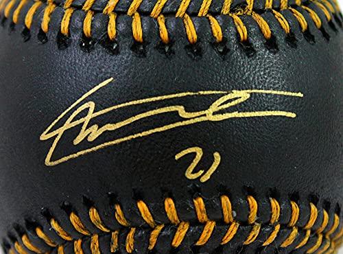Vladimir Guerrero Jr. Autographed Rawlings OML Black Baseball- JSA Auth Gold - Image 3