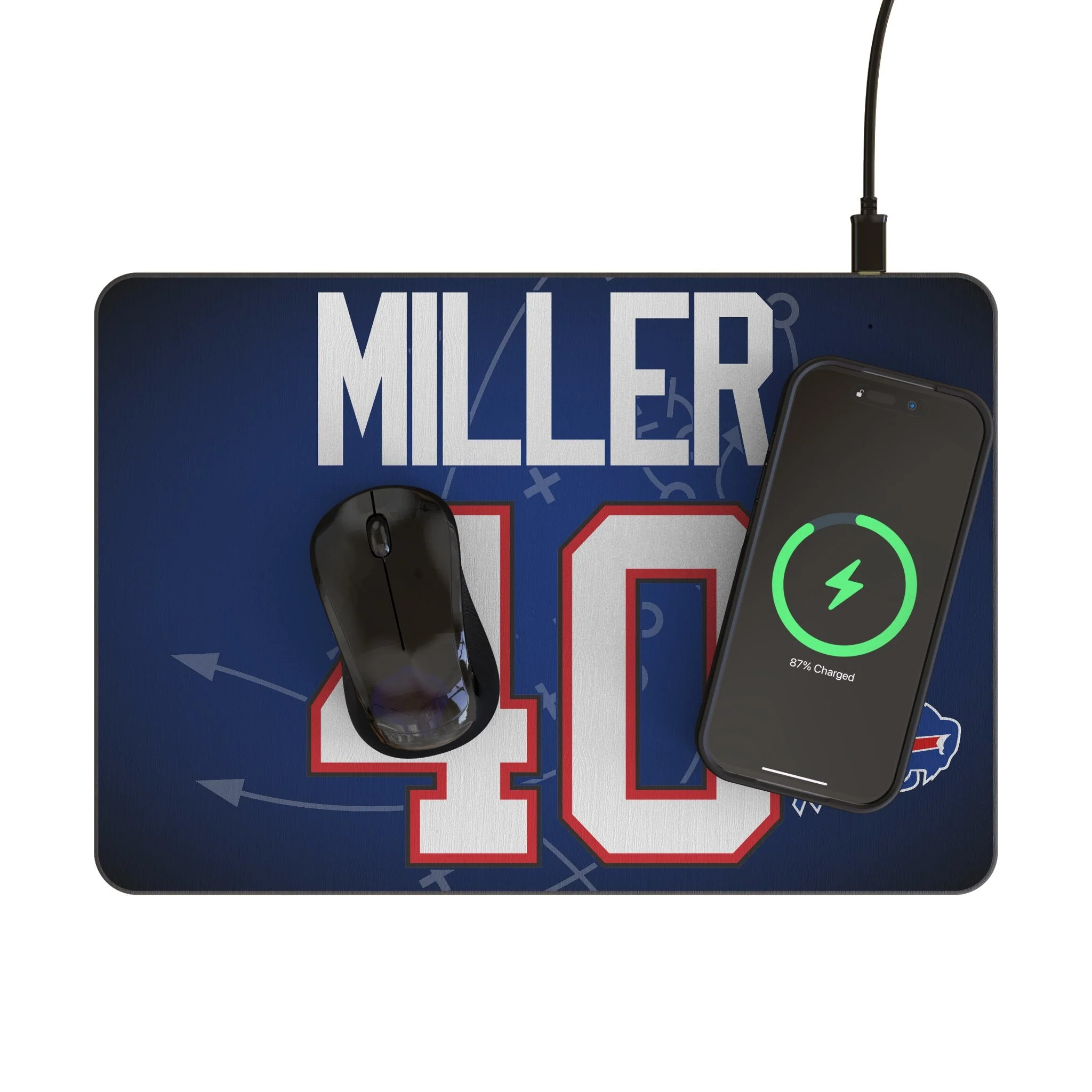 Von Miller Buffalo Bills 40 Game Tactic 15-Watt Wireless Charger and Mouse Pad - Image 2