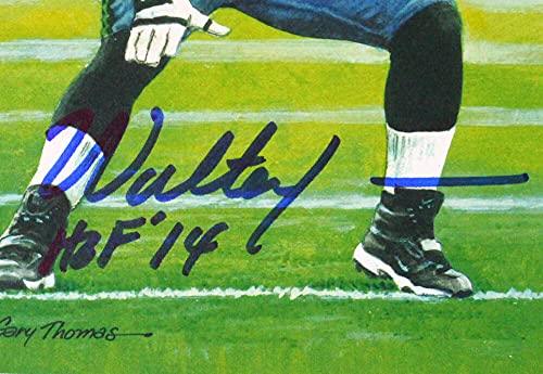 Walter Jones Signed Philadelphia Eagles Goal Line Art Card w/HOF- Beckett Blue - Image 3