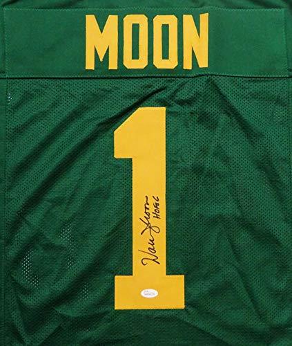 Warren Moon Autographed Green Pro Style Jersey w/HOF- JSA W Authenticated - Image 2