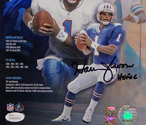 Warren Moon Autographed Houston Oilers 8x10 HOF Poster PF Photo W/ HOF- JSA W Auth - Image 2