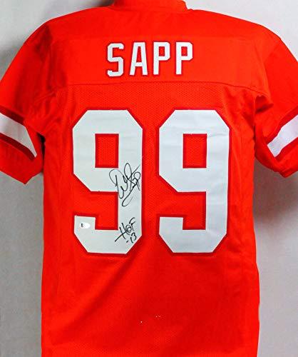 Warren Sapp Autographed Orange Pro Style Jersey w/HOF- Beckett Witness