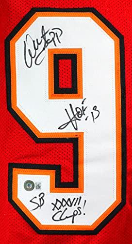 Warren Sapp Autographed Red Pro Style Jersey w/ 2 Insc- Beckett W Black - Image 3