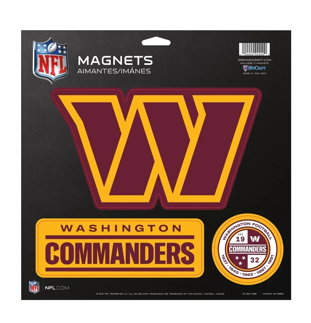 Washington Commnaders 3 Piece 11"x11" Magnet Sheet Set