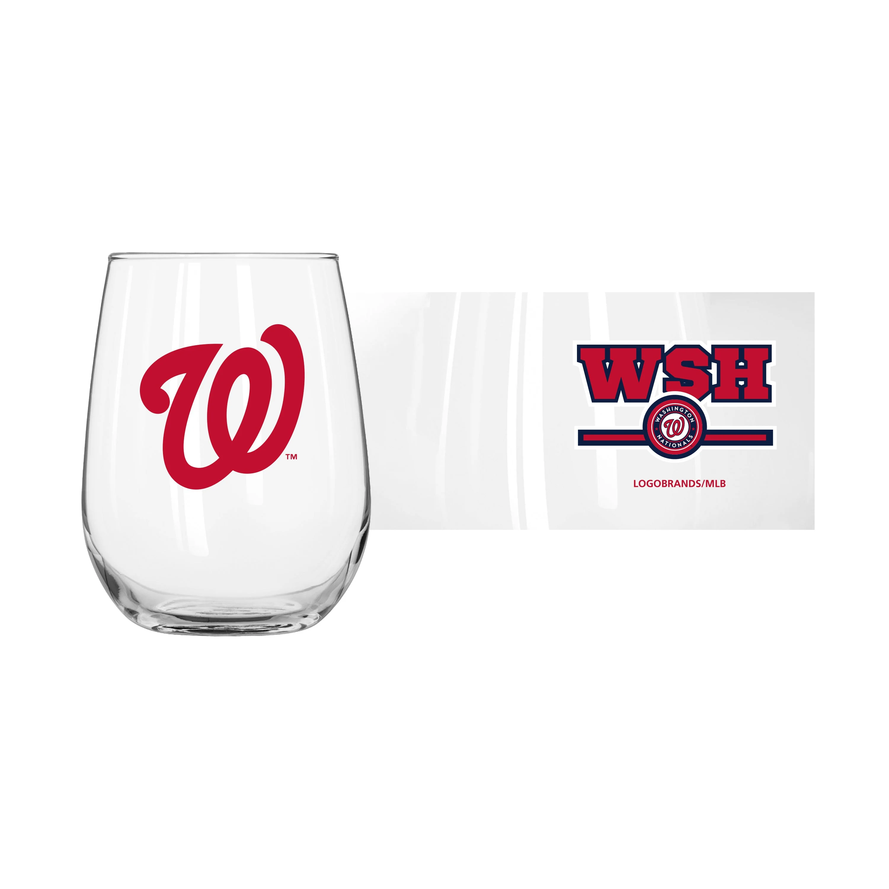 Washington Nationals 16oz Letterman Glass Curved Beverage - Image 2