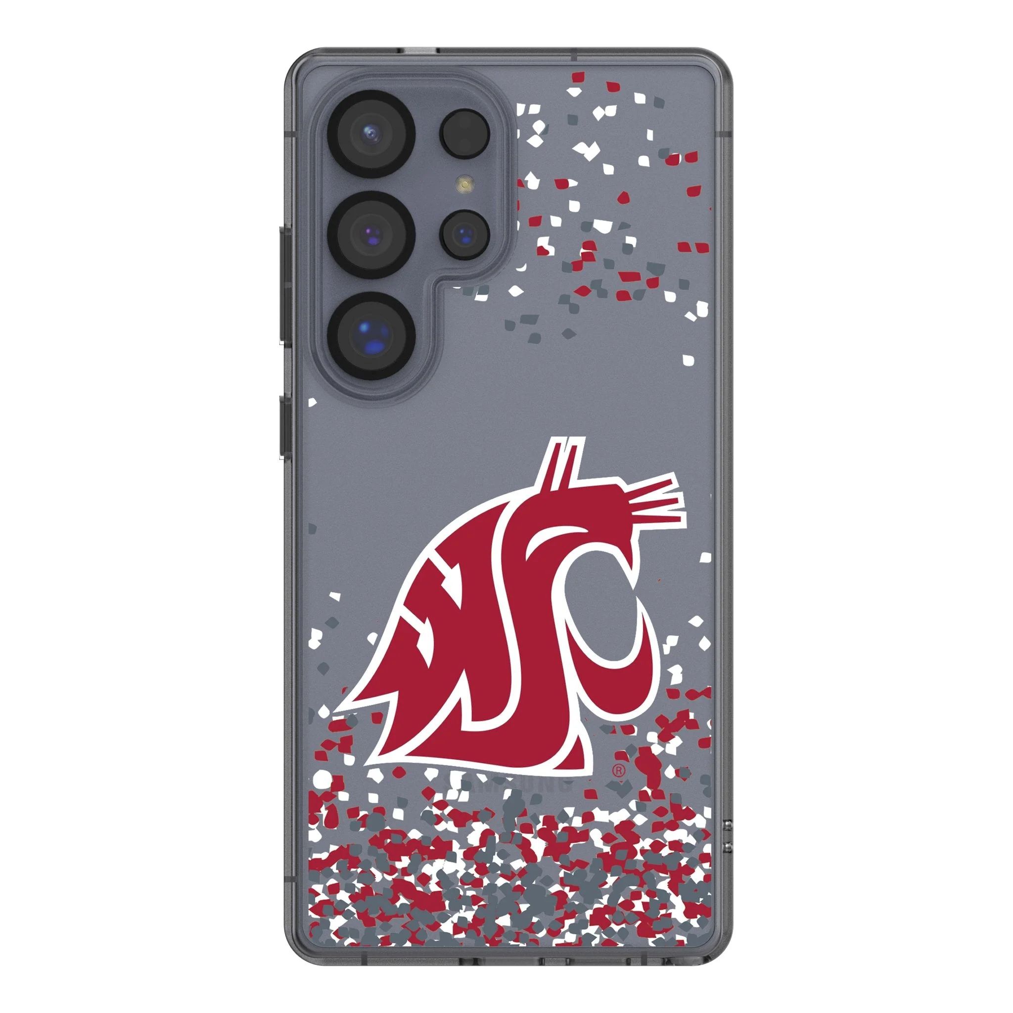 Washington State University Cougars Confetti Clear Phone Case for Samsung Galaxy