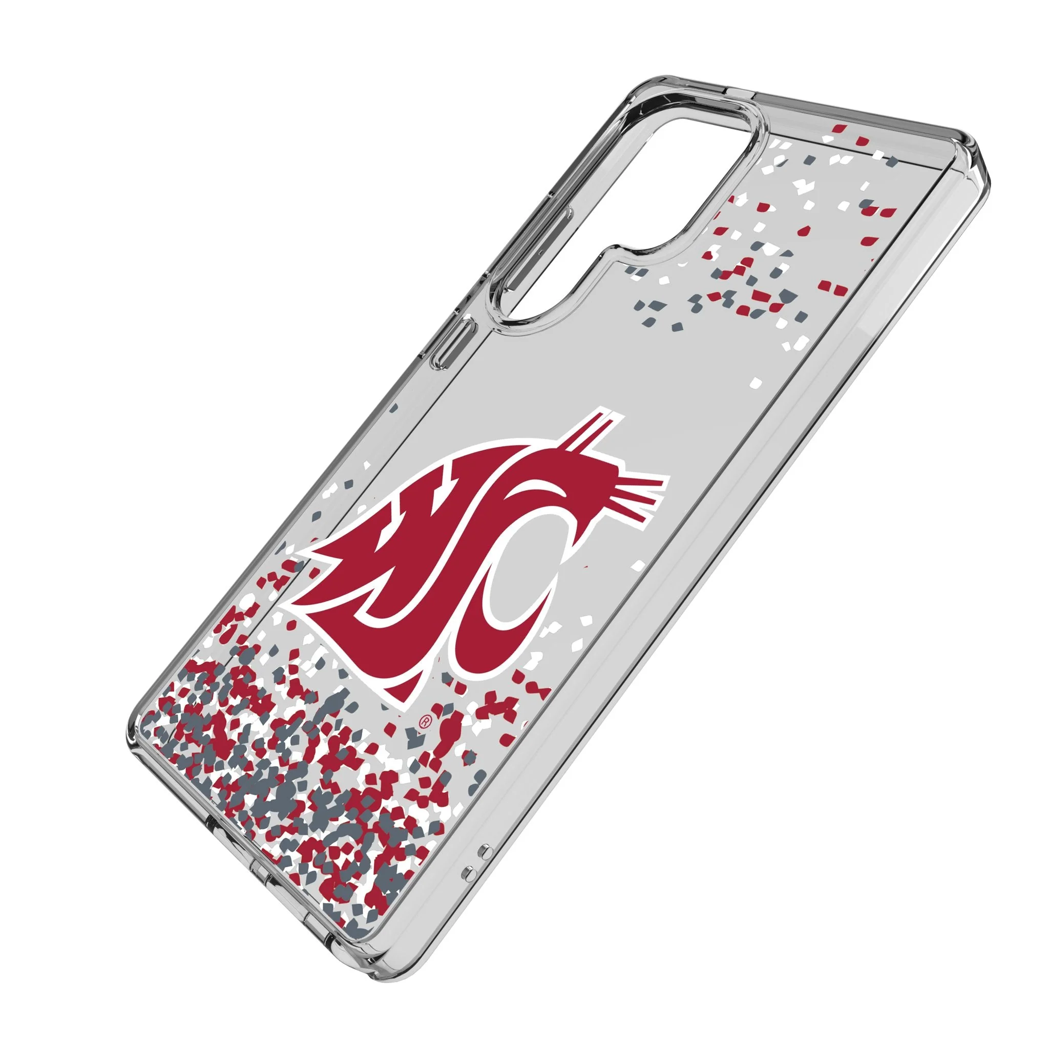 Washington State University Cougars Confetti Clear Phone Case for Samsung Galaxy - Image 2