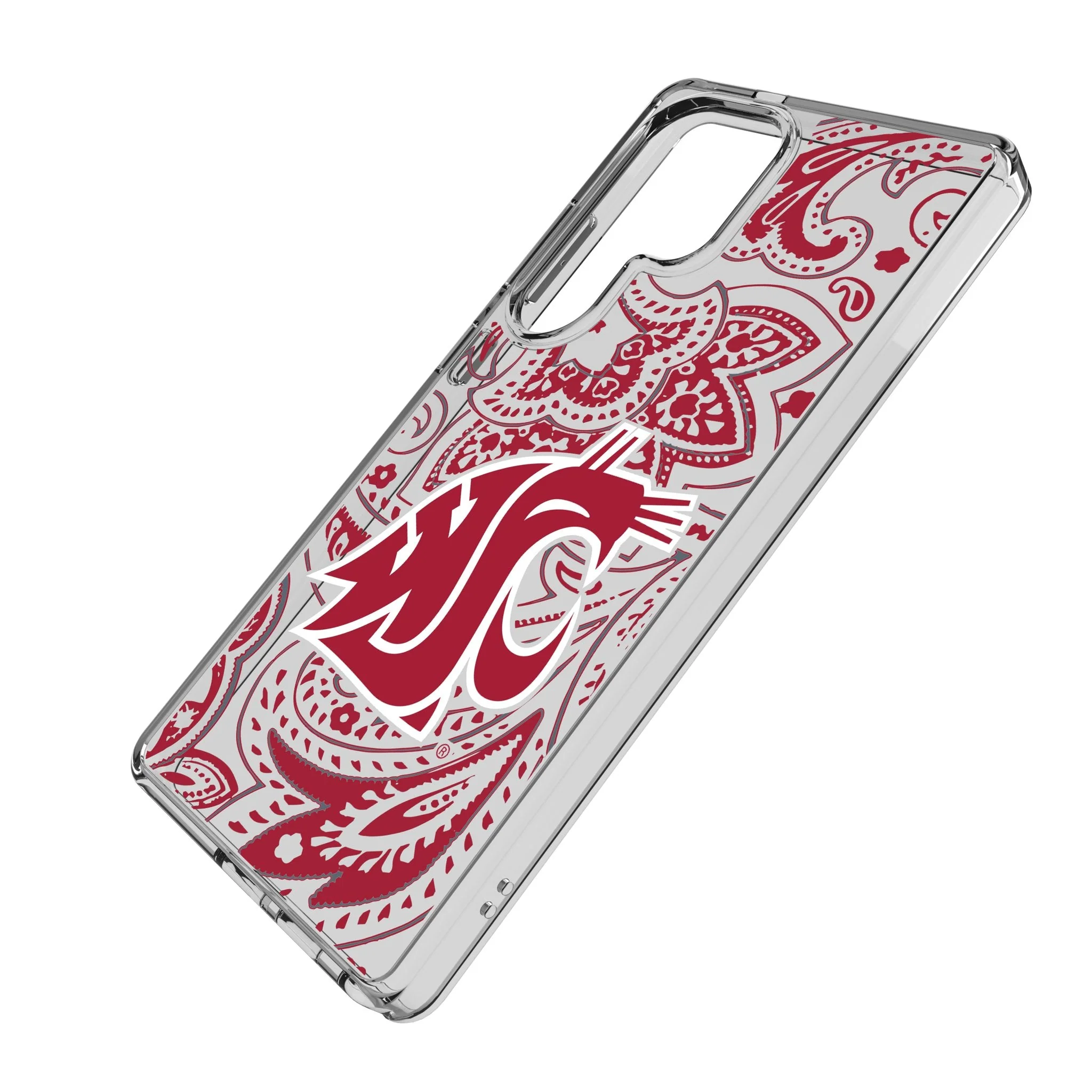 Washington State University Cougars Paisley Clear Phone Case for Samsung Galaxy - Image 2