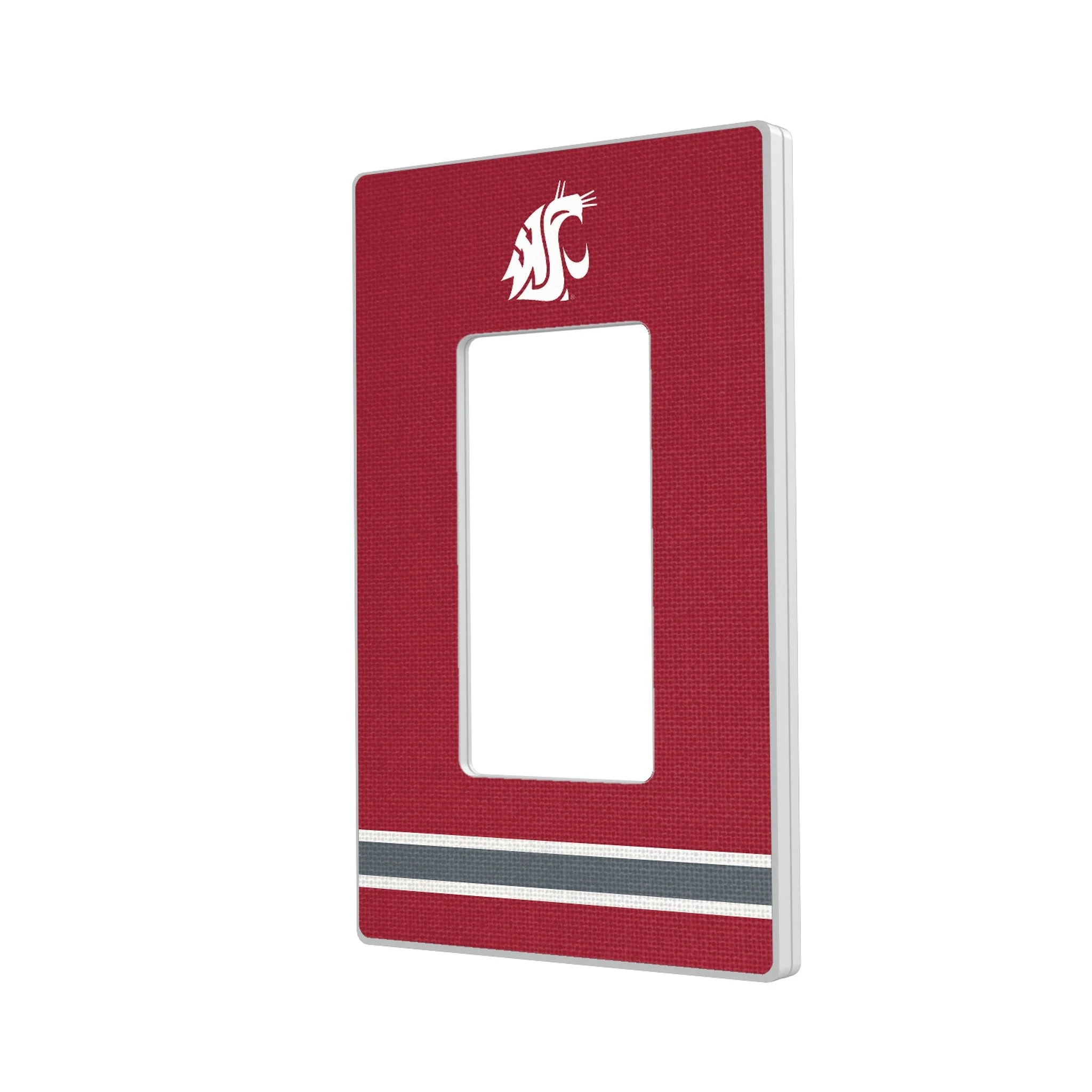 Washington State University Cougars Stripe Hidden-Screw Light Switch Plate - Image 2