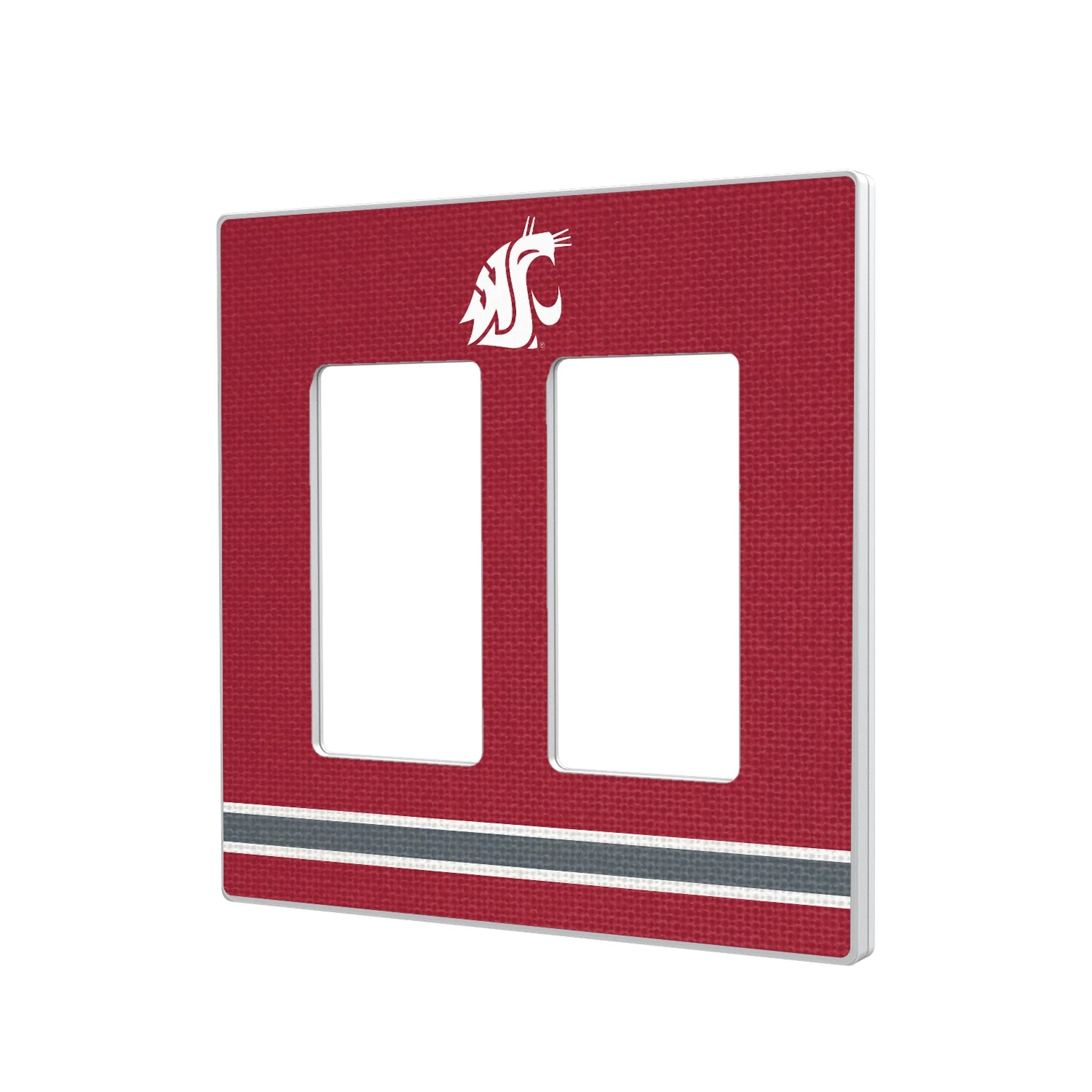 Washington State University Cougars Stripe Hidden-Screw Light Switch Plate - Image 4