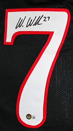 Wes Welker Autographed Black College Style Jersey-Beckett W Hologram Black - Image 5