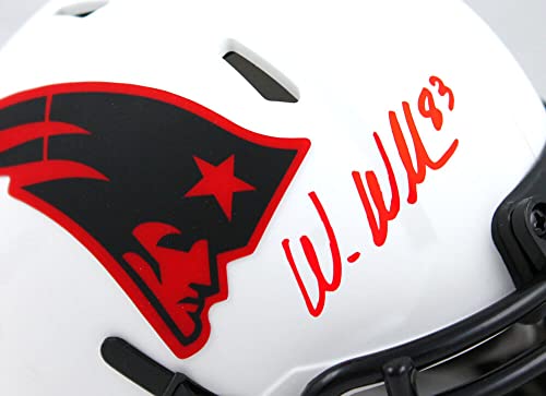 Wes Welker Autographed NE Patriots Lunar Speed Mini Helmet-Beckett W Hologram Red - Image 5