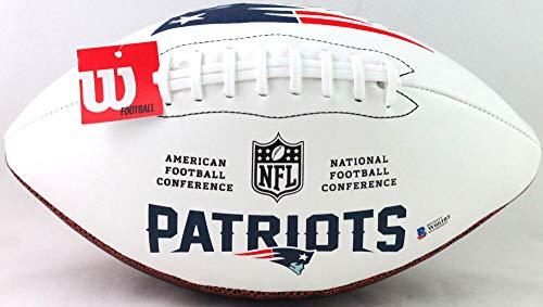 Wes Welker Autographed NE Patriots Wilson Logo Football- Beckett W Black - Image 2