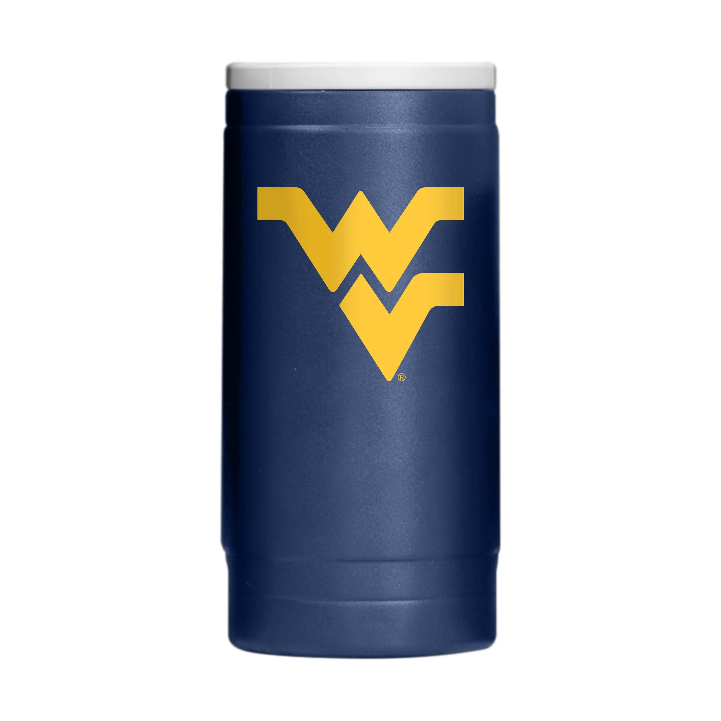 West Virginia Flipside Powder Coat Slim Can Coolie