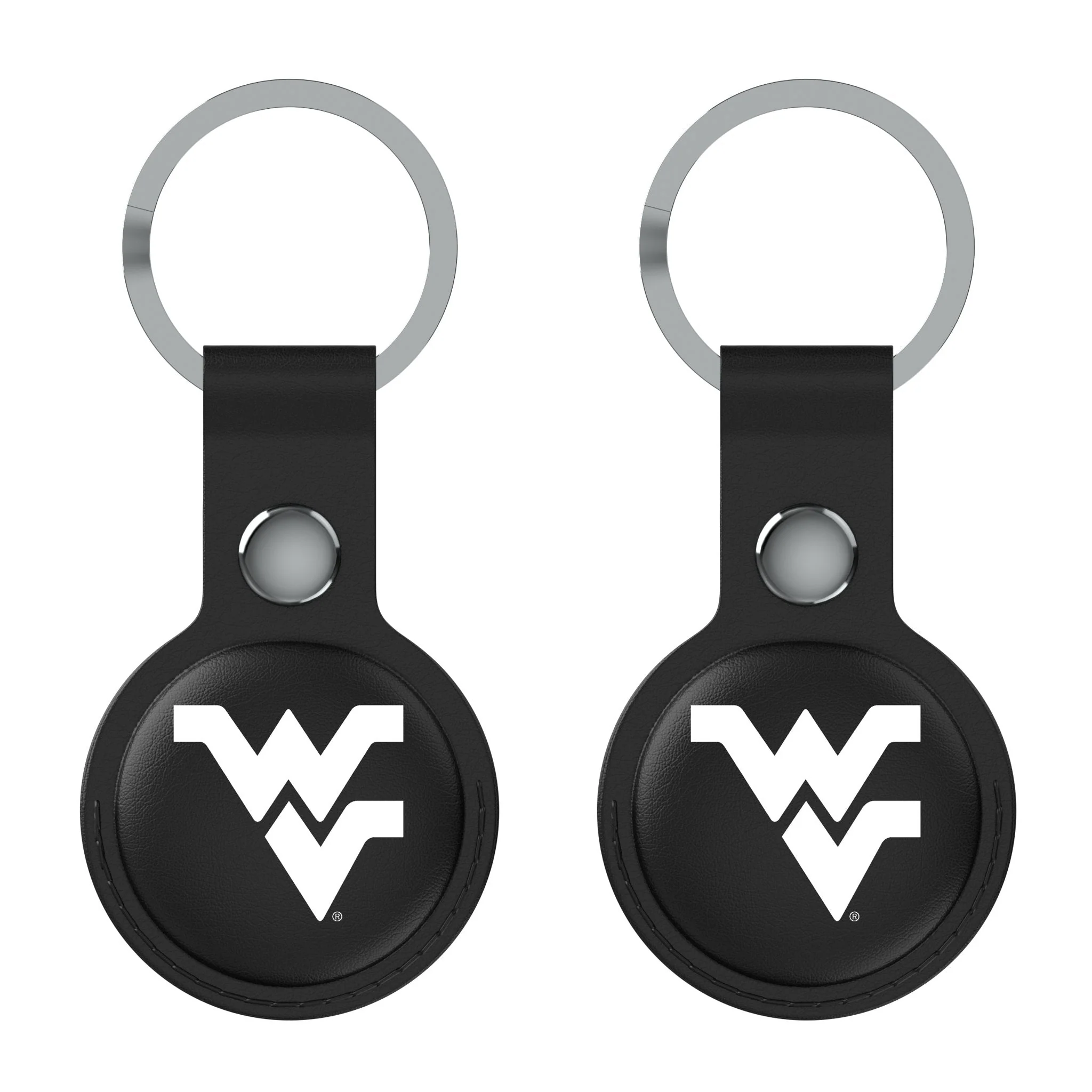 West Virginia University Mountaineers Insignia Black Airtag Holder 2-Pack - Image 2