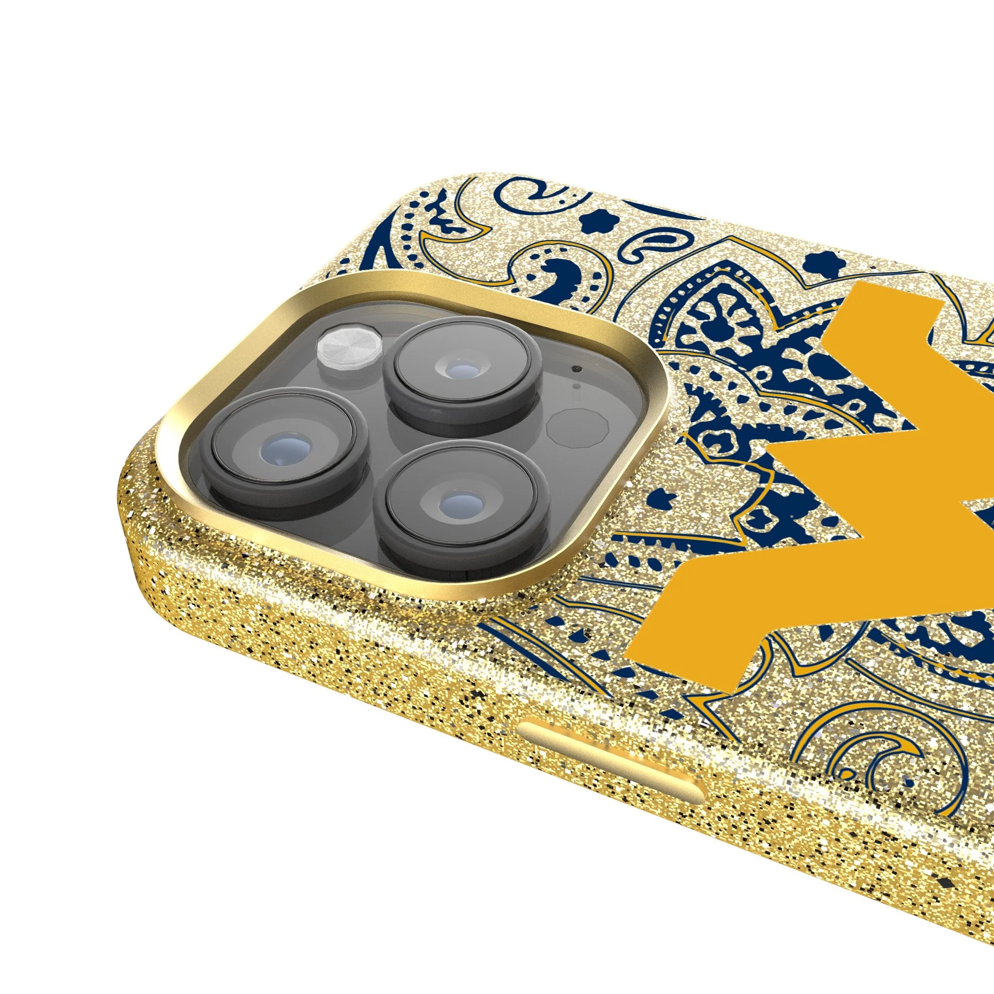 West Virginia University Mountaineers Paisley Bling Phone Case - Image 4