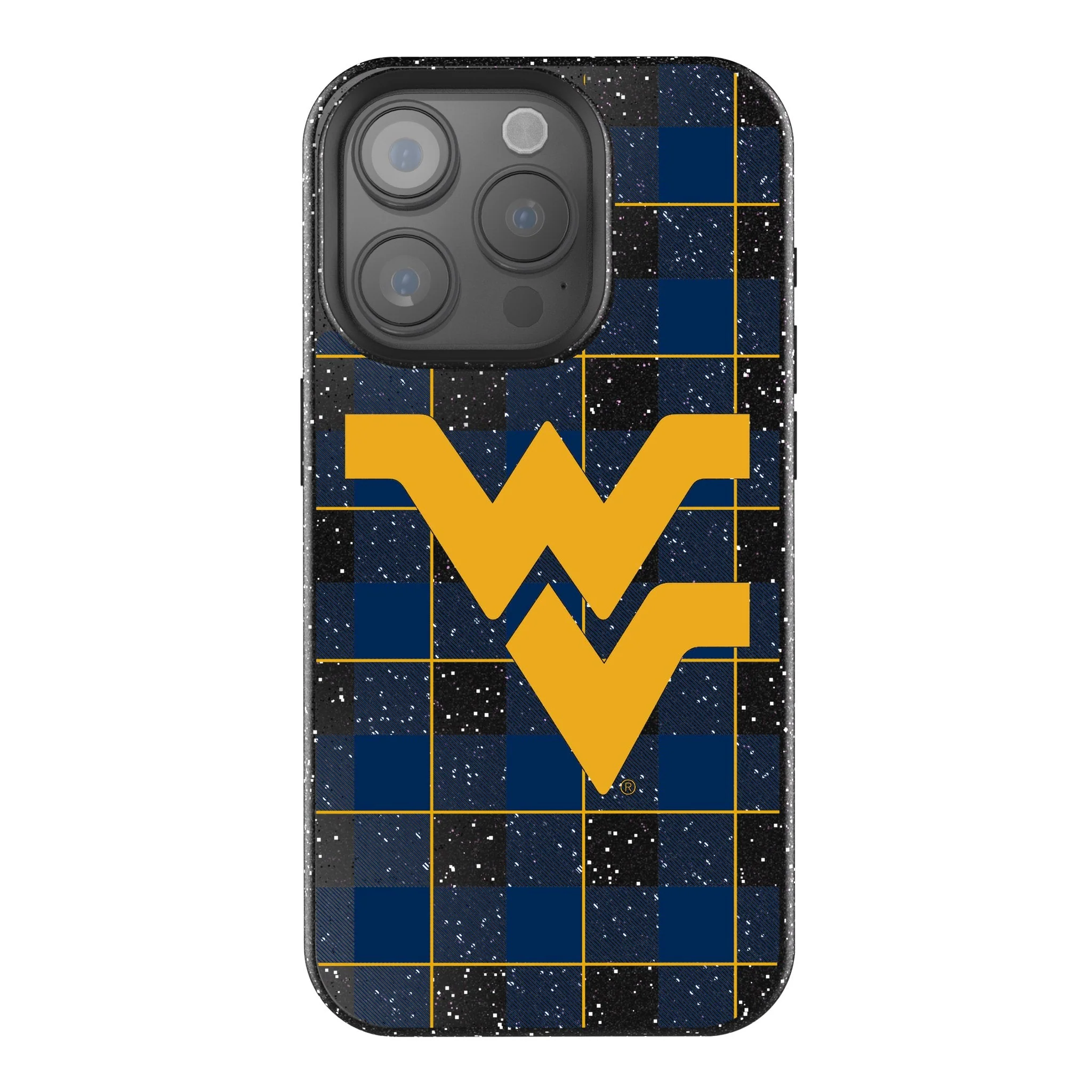 West Virginia University Mountaineers Plaid Bling Phone Case