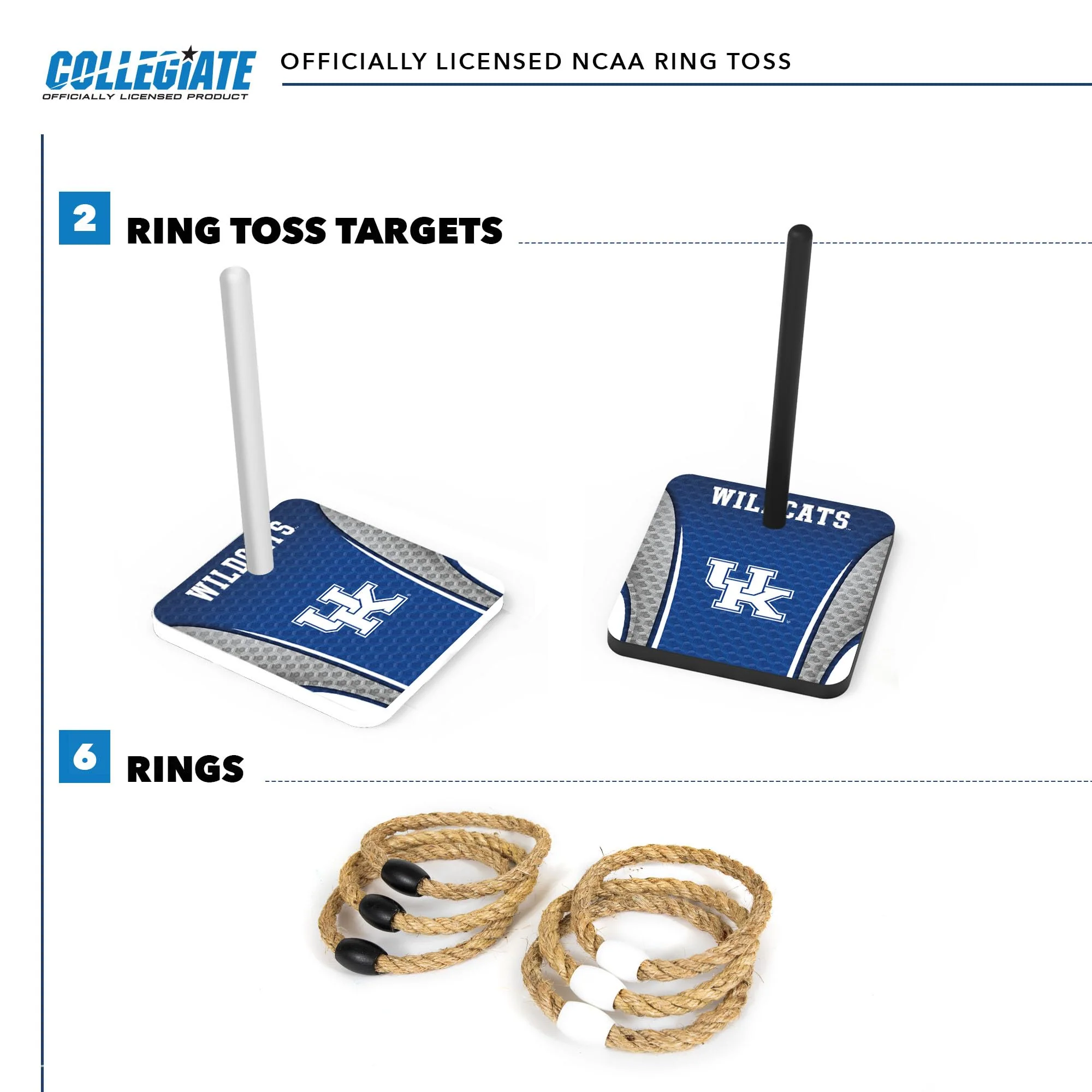 Wild Sports College Quoits Set with Direct Print HD Team Graphics – Tailgate Ring Toss Game – Great Gift for Any NCAA Fan! Ring Toss Family Outdoor Games for The Beach, BBQ, or Tailgate Party - Image 4