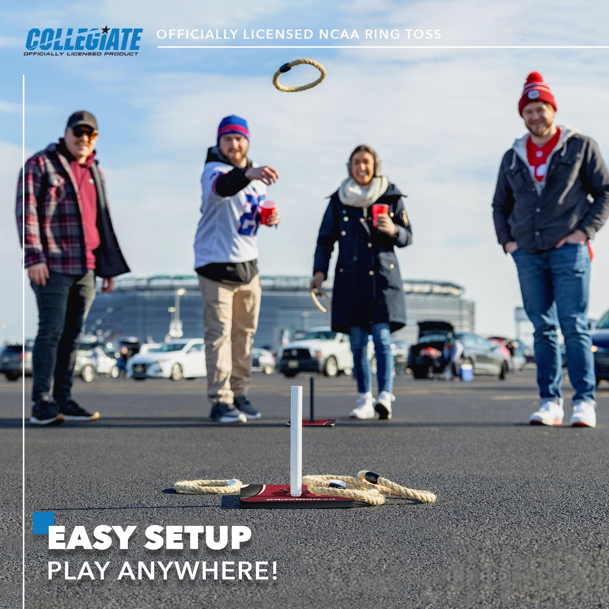 Wild Sports College Quoits Set with Direct Print HD Team Graphics – Tailgate Ring Toss Game – Great Gift for Any NCAA Fan! Ring Toss Family Outdoor Games for The Beach, BBQ, or Tailgate Party - Image 2