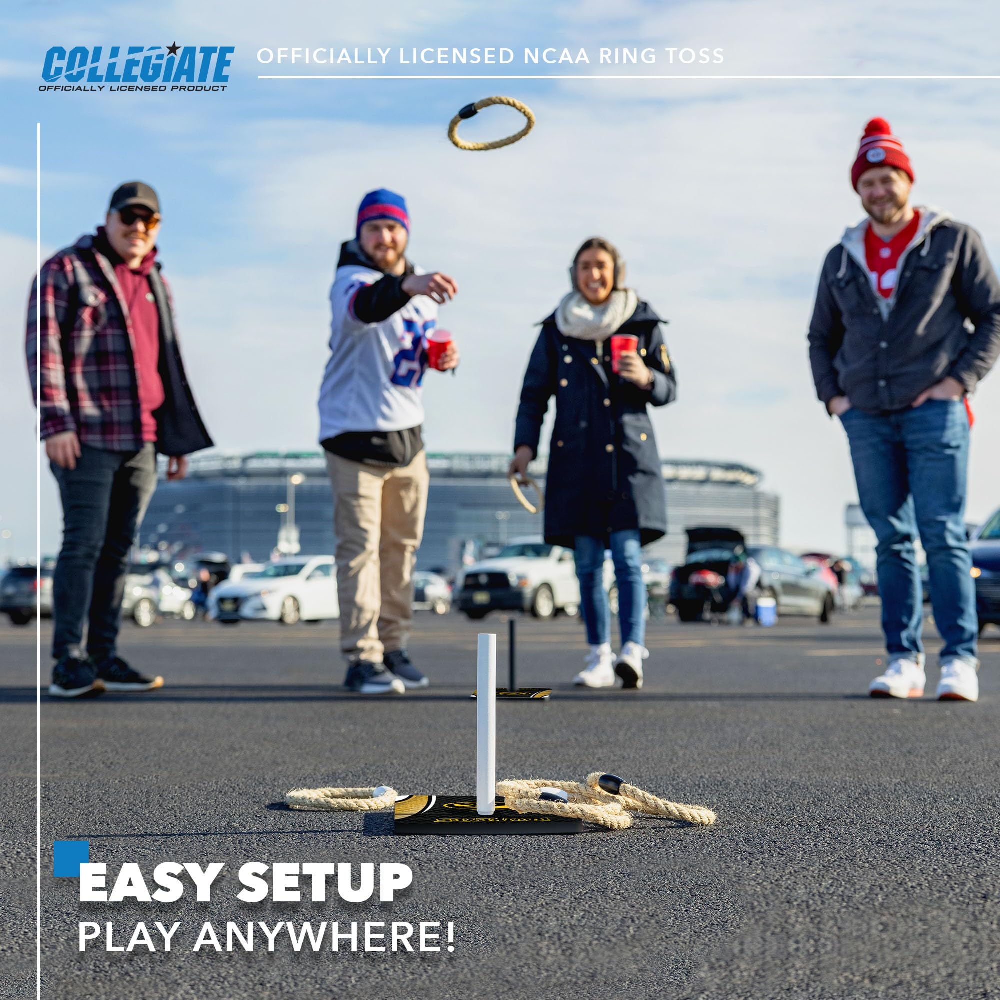 Wild Sports College Quoits Set with Direct Print HD Team Graphics – Tailgate Ring Toss Game – Great Gift for Any NCAA Fan! Ring Toss Family Outdoor Games for The Beach, BBQ, or Tailgate Party - Image 2