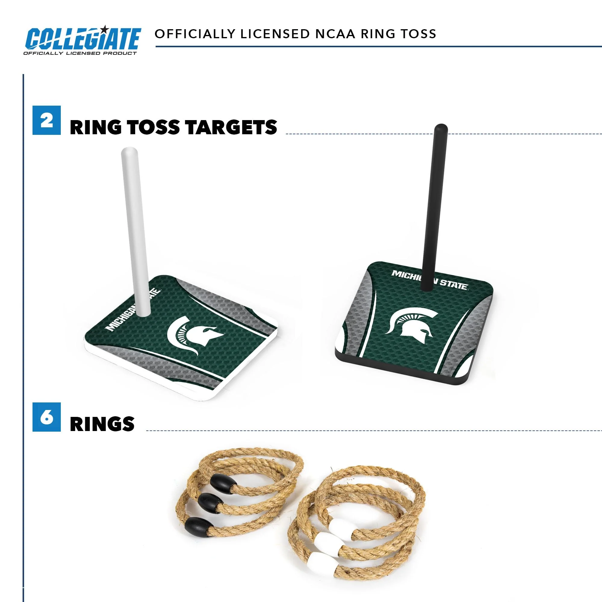 Wild Sports College Quoits Set with Direct Print HD Team Graphics – Tailgate Ring Toss Game – Great Gift for Any NCAA Fan! Ring Toss Family Outdoor Games for The Beach, BBQ, or Tailgate Party - Image 4