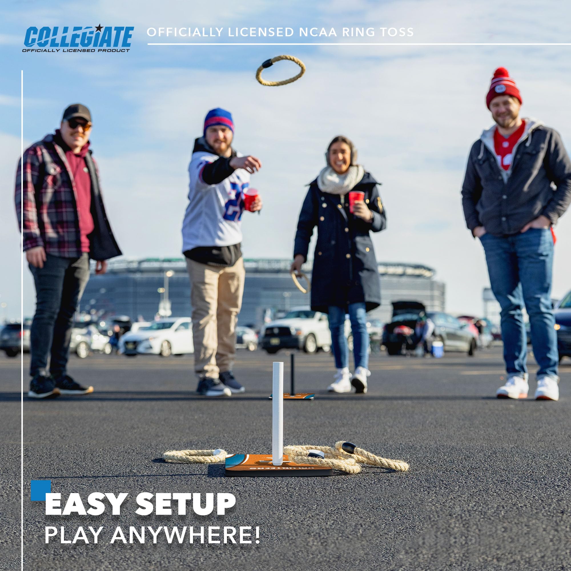 Wild Sports College Quoits Set with Direct Print HD Team Graphics – Tailgate Ring Toss Game – Great Gift for Any NCAA Fan! Ring Toss Family Outdoor Games for The Beach, BBQ, or Tailgate Party - Image 2