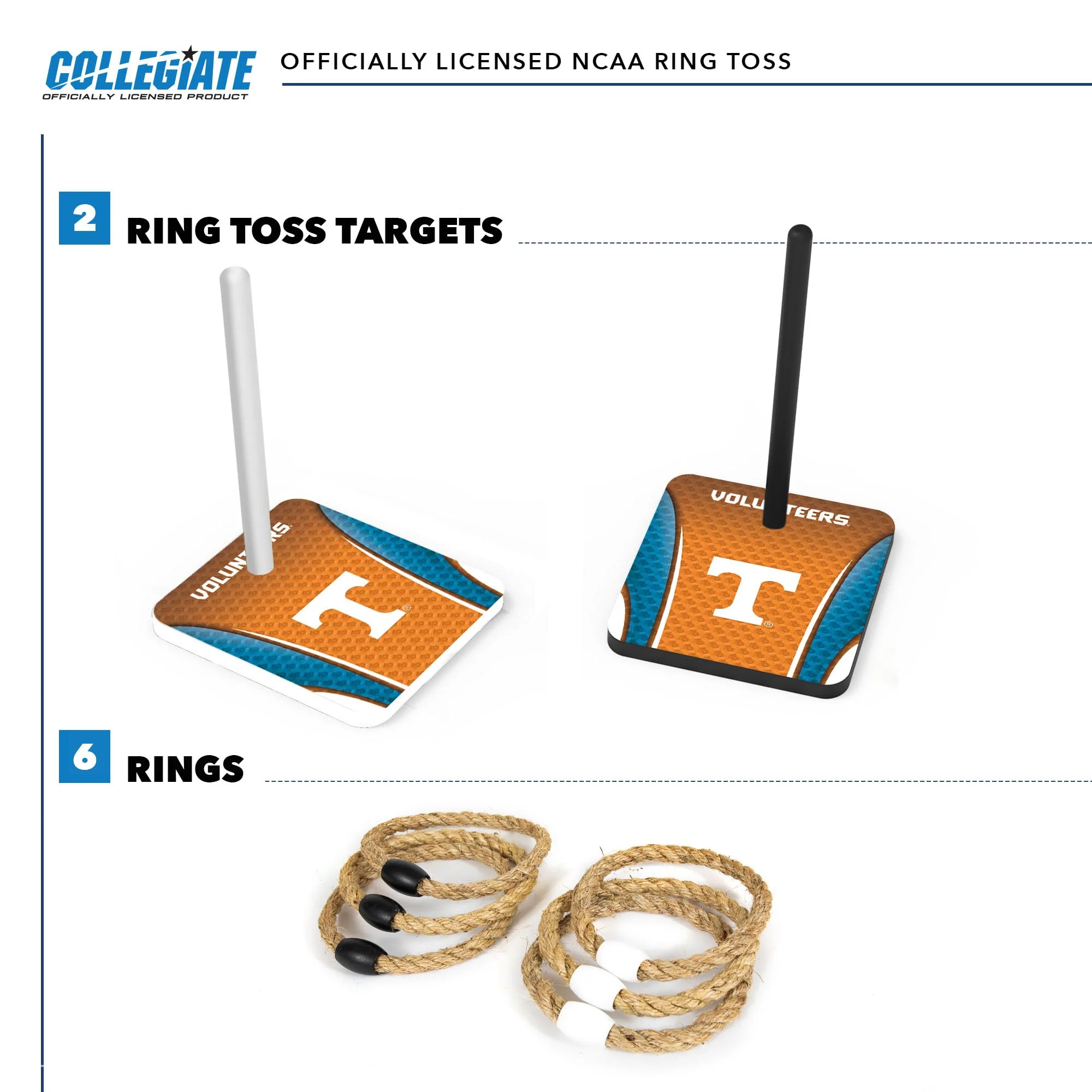 Wild Sports College Quoits Set with Direct Print HD Team Graphics – Tailgate Ring Toss Game – Great Gift for Any NCAA Fan! Ring Toss Family Outdoor Games for The Beach, BBQ, or Tailgate Party - Image 4