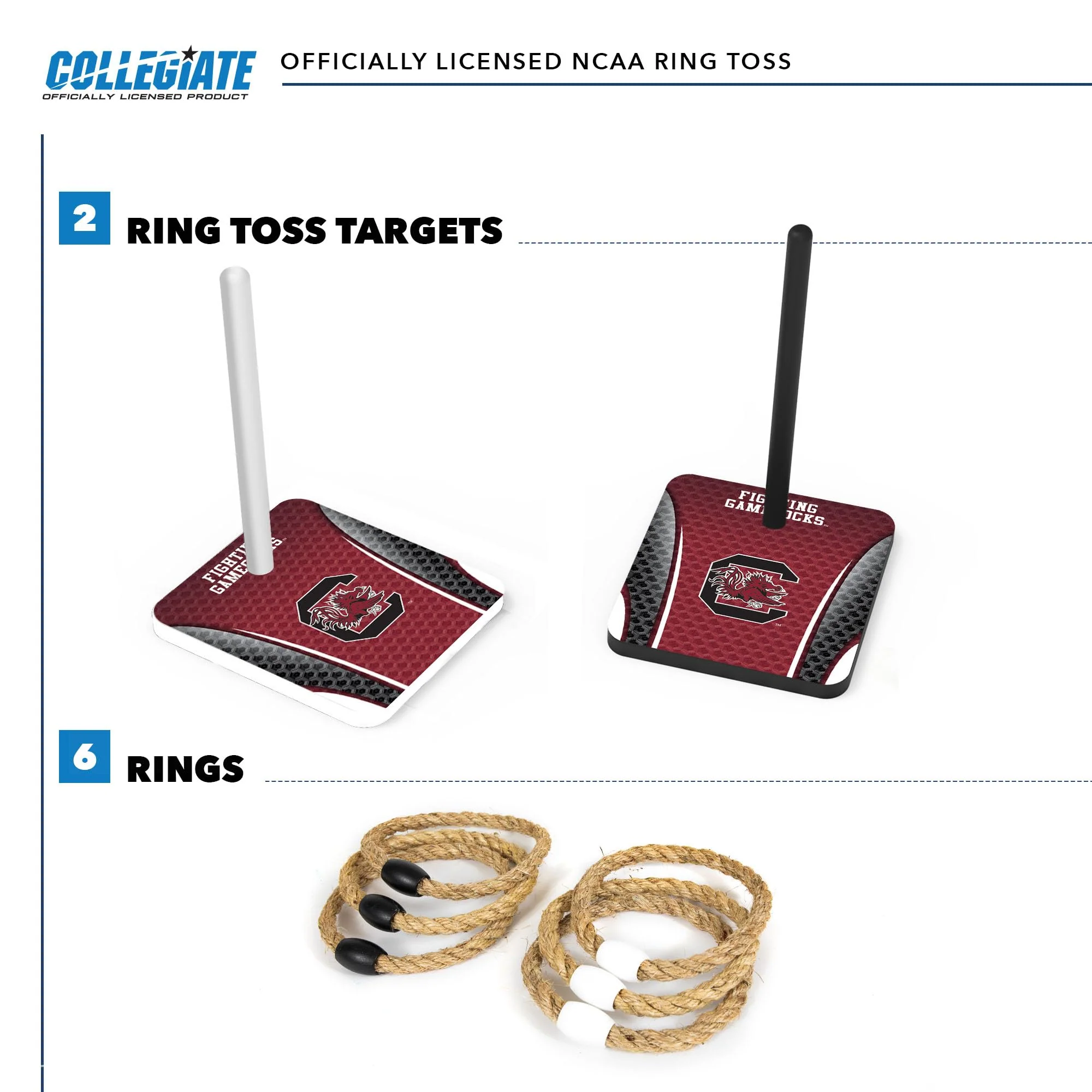 Wild Sports College Quoits Set with Direct Print HD Team Graphics – Tailgate Ring Toss Game – Great Gift for Any NCAA Fan! Ring Toss Family Outdoor Games for The Beach, BBQ, or Tailgate Party - Image 4