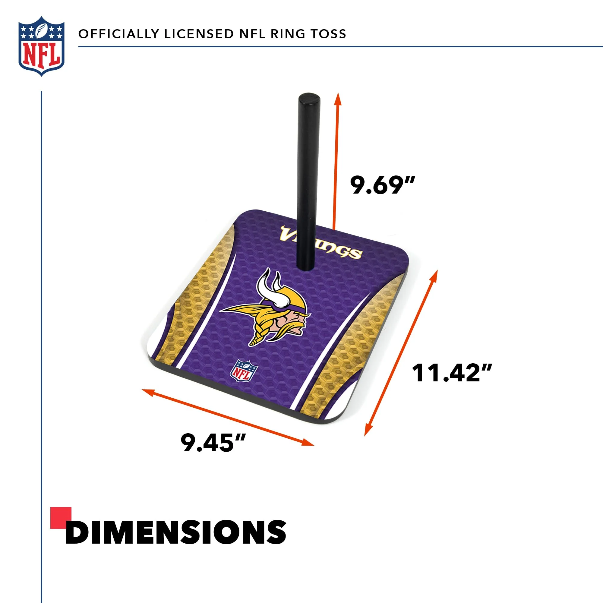 Wild Sports NFL Quoits Set with Direct Print HD Team Graphics – Tailgate Ring Toss Game – Great Gift for Any Football Fan! Ring Toss Family Outdoor Games for The Beach, BBQ, or Tailgate Party - Image 6