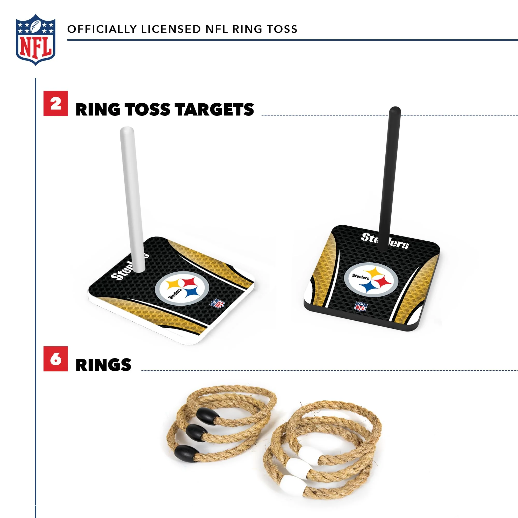 Wild Sports NFL Quoits Set with Direct Print HD Team Graphics – Tailgate Ring Toss Game – Great Gift for Any Football Fan! Ring Toss Family Outdoor Games for The Beach, BBQ, or Tailgate Party - Image 7