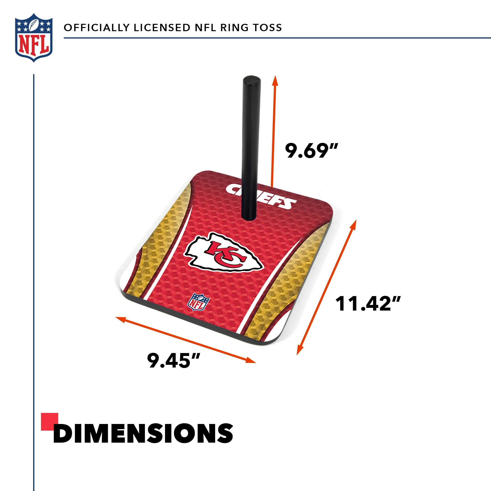 Wild Sports NFL Quoits Set with Direct Print HD Team Graphics – Tailgate Ring Toss Game – Great Gift for Any Football Fan! Ring Toss Family Outdoor Games for The Beach, BBQ, or Tailgate Party - Image 6