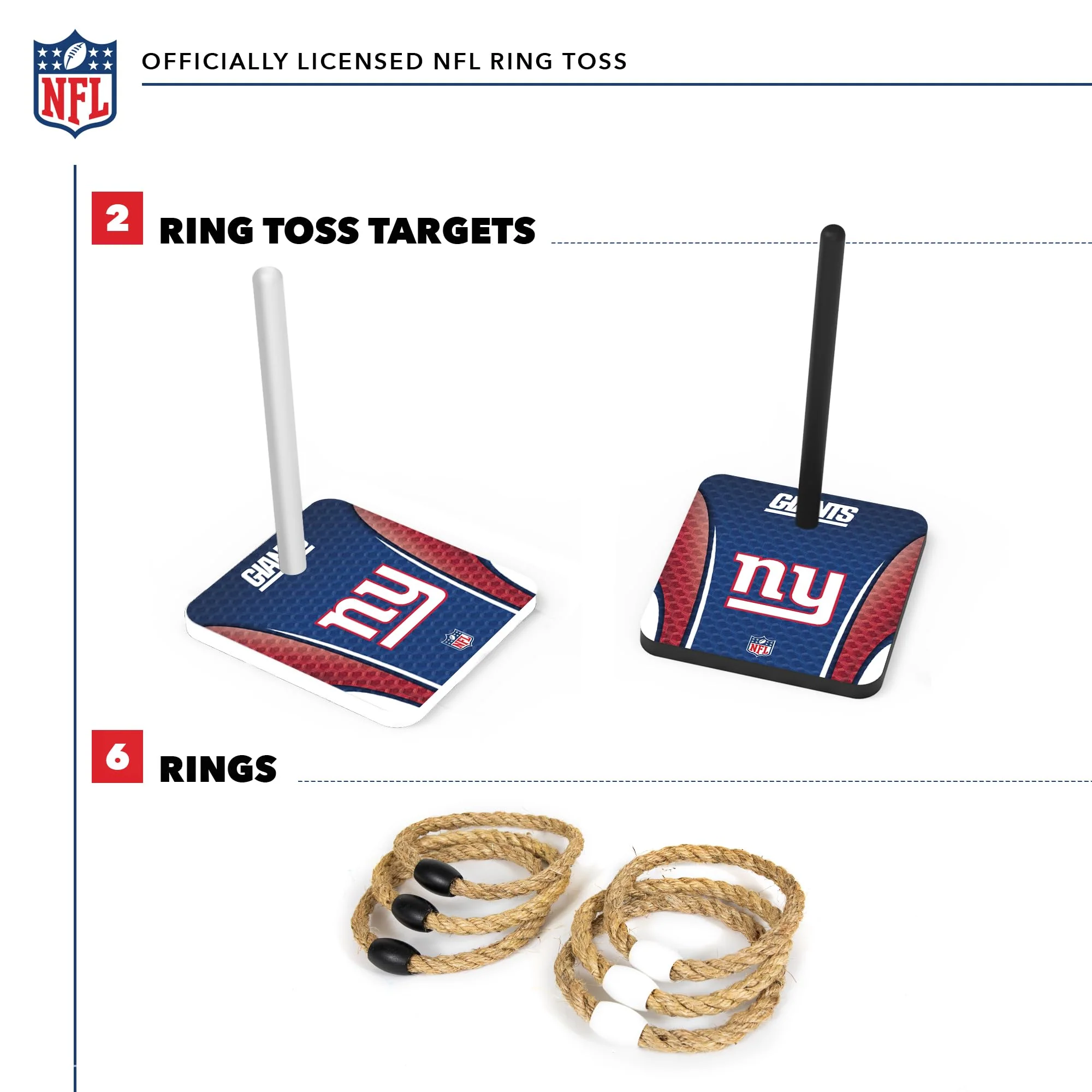 Wild Sports NFL Quoits Set with Direct Print HD Team Graphics – Tailgate Ring Toss Game – Great Gift for Any Football Fan! Ring Toss Family Outdoor Games for The Beach, BBQ, or Tailgate Party - Image 7
