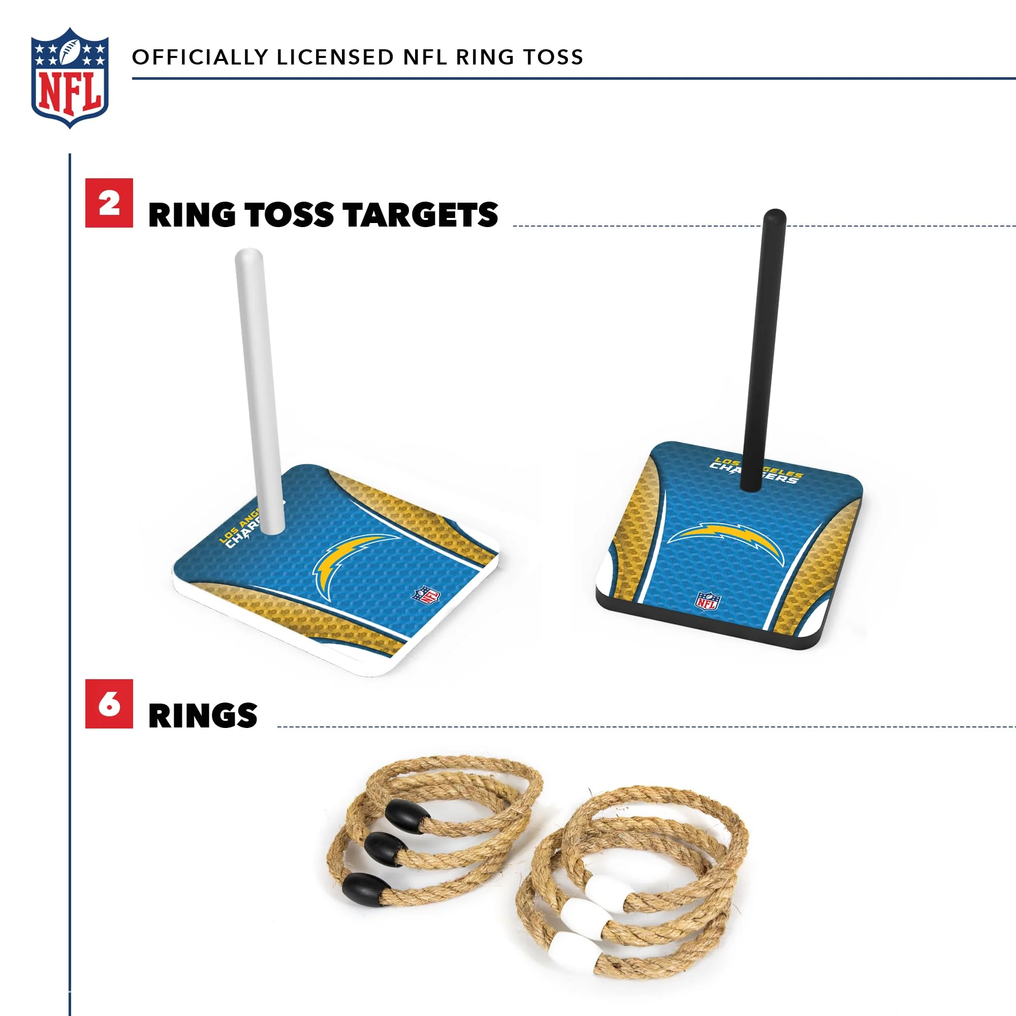Wild Sports NFL Quoits Set with Direct Print HD Team Graphics – Tailgate Ring Toss Game – Great Gift for Any Football Fan! Ring Toss Family Outdoor Games for The Beach, BBQ, or Tailgate Party - Image 7