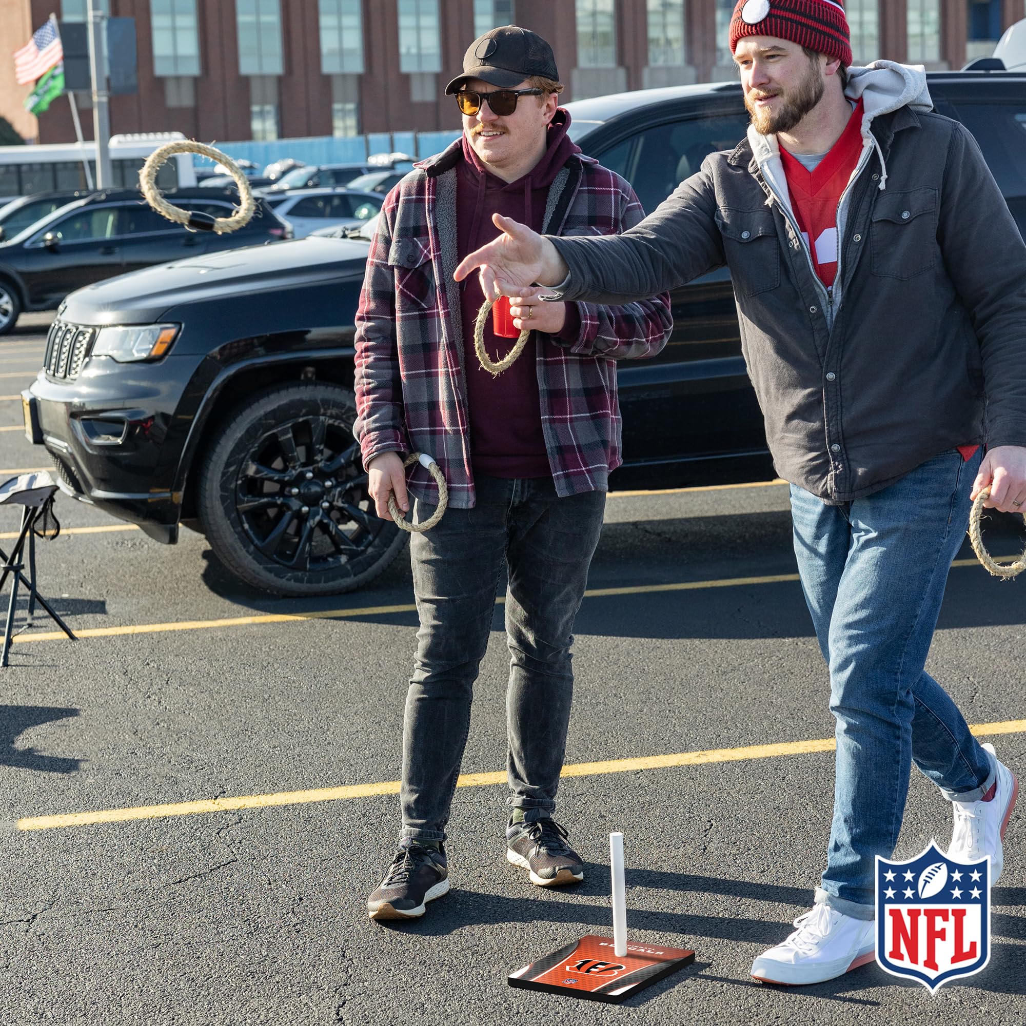 Wild Sports NFL Quoits Set with Direct Print HD Team Graphics – Tailgate Ring Toss Game – Great Gift for Any Football Fan! Ring Toss Family Outdoor Games for The Beach, BBQ, or Tailgate Party - Image 2