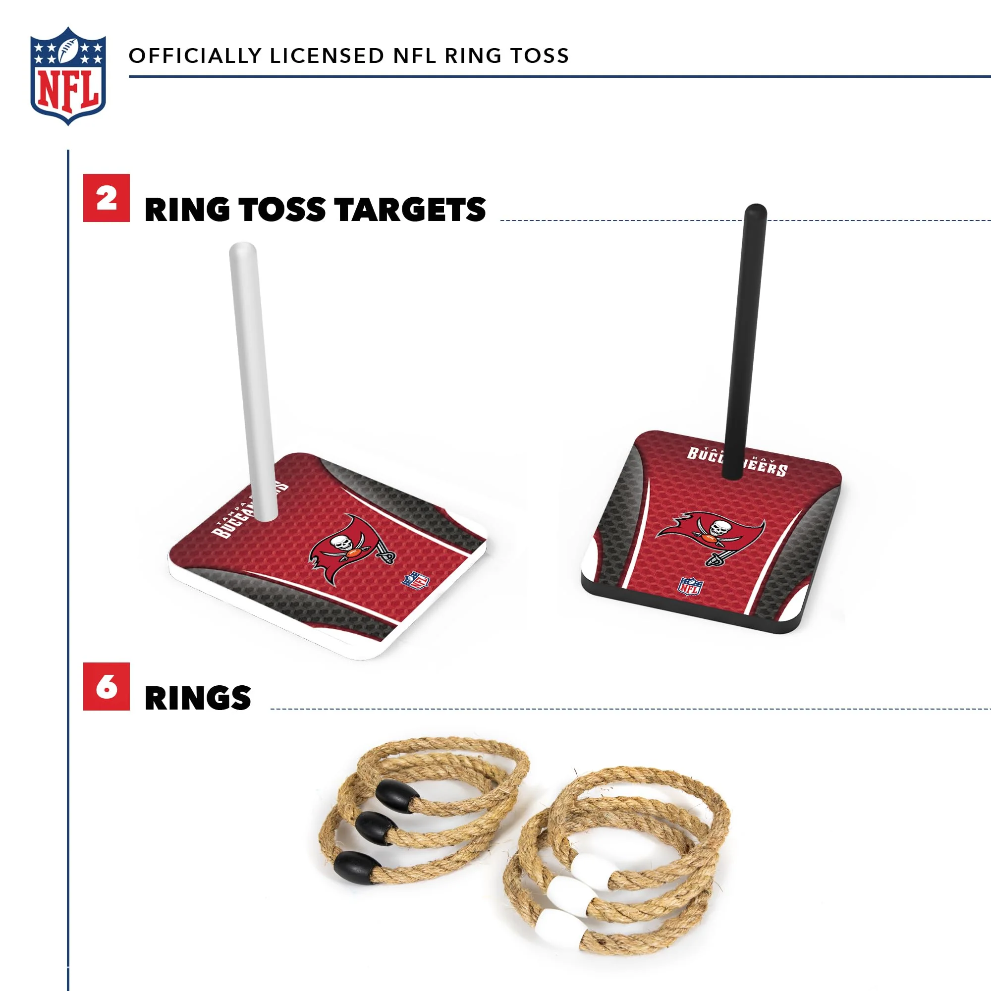 Wild Sports NFL Quoits Set with Direct Print HD Team Graphics – Tailgate Ring Toss Game – Great Gift for Any Football Fan! Ring Toss Family Outdoor Games for The Beach, BBQ, or Tailgate Party - Image 7