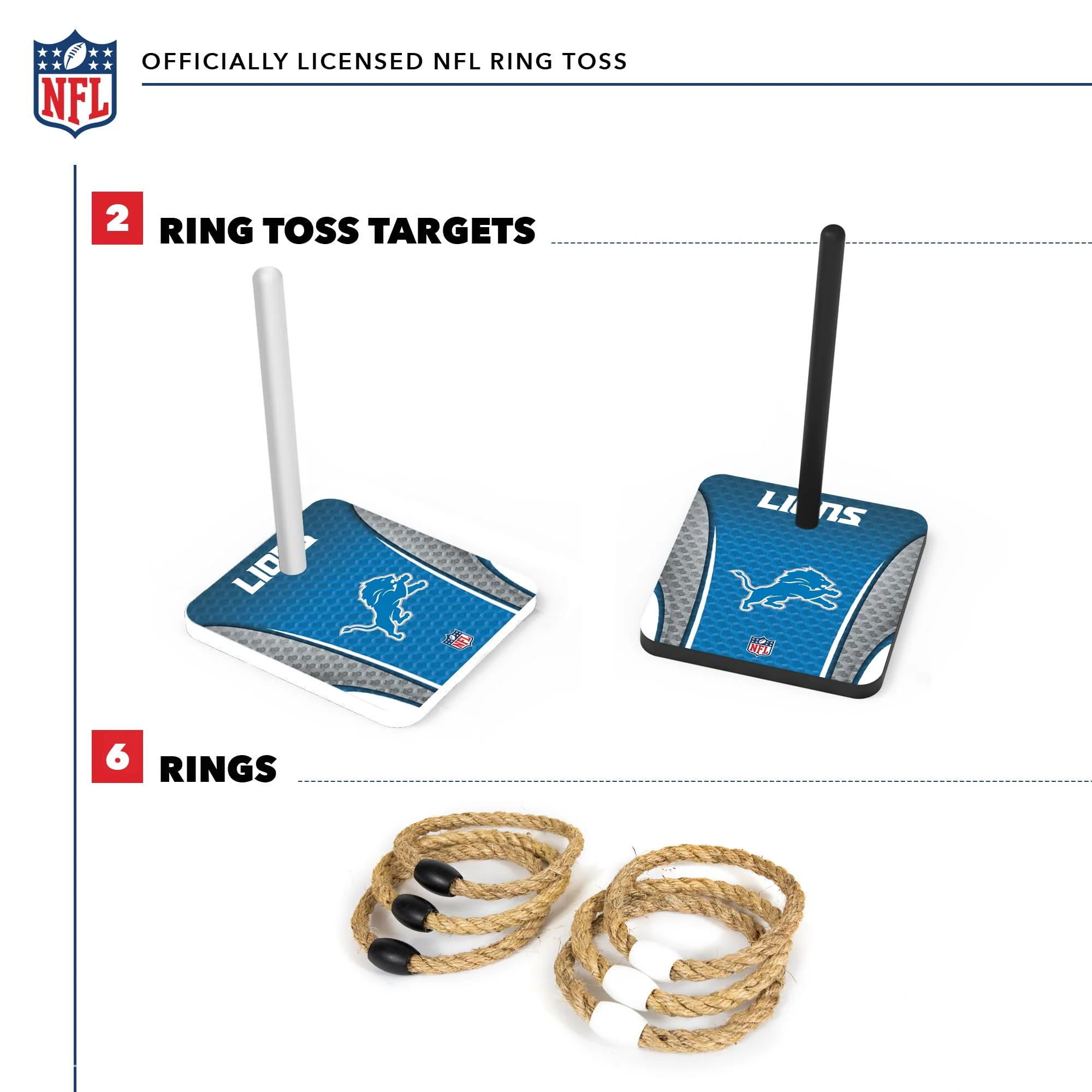 Wild Sports NFL Quoits Set with Direct Print HD Team Graphics – Tailgate Ring Toss Game – Great Gift for Any Football Fan! Ring Toss Family Outdoor Games for The Beach, BBQ, or Tailgate Party - Image 7