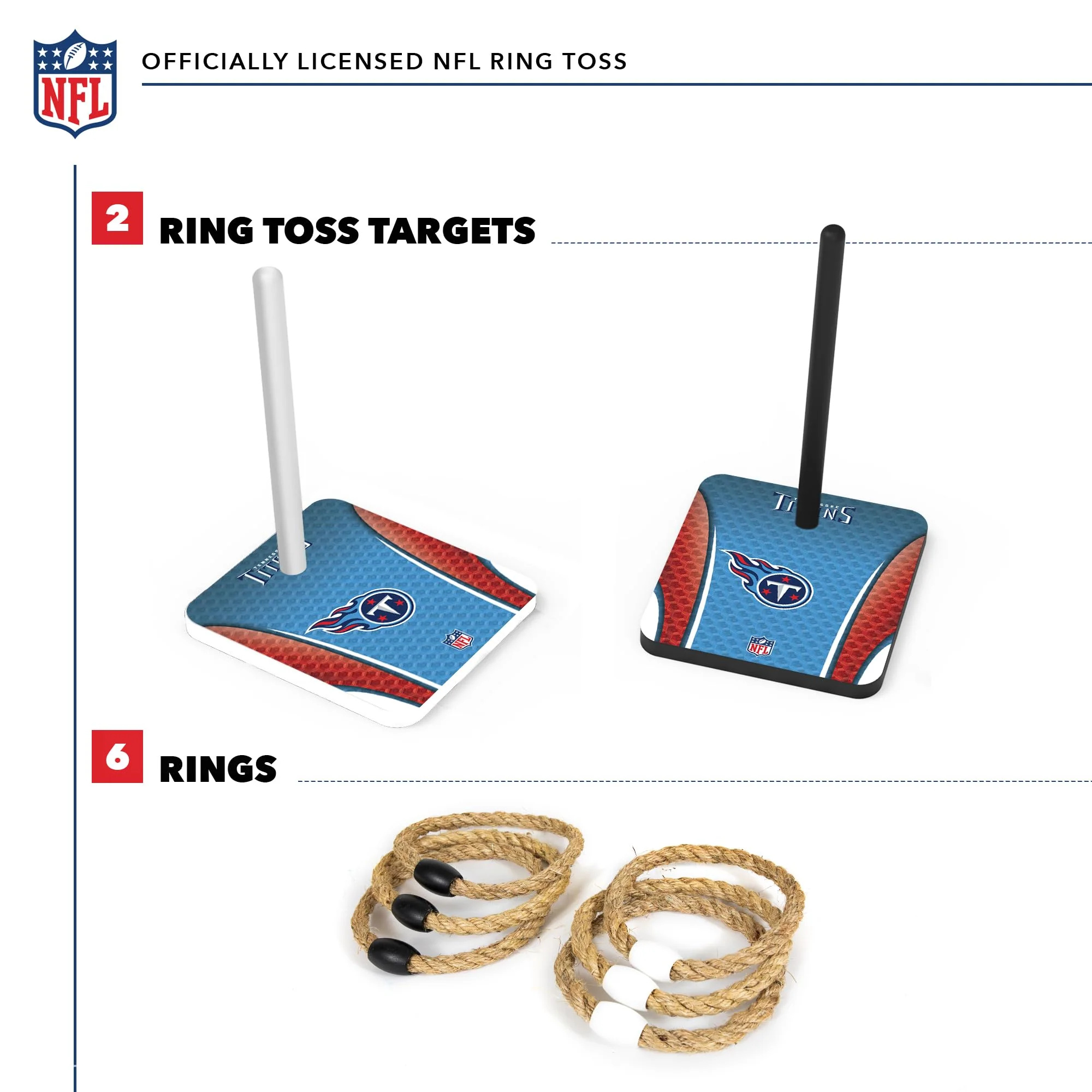 Wild Sports NFL Quoits Set with Direct Print HD Team Graphics – Tailgate Ring Toss Game – Great Gift for Any Football Fan! Ring Toss Family Outdoor Games for The Beach, BBQ, or Tailgate Party - Image 7