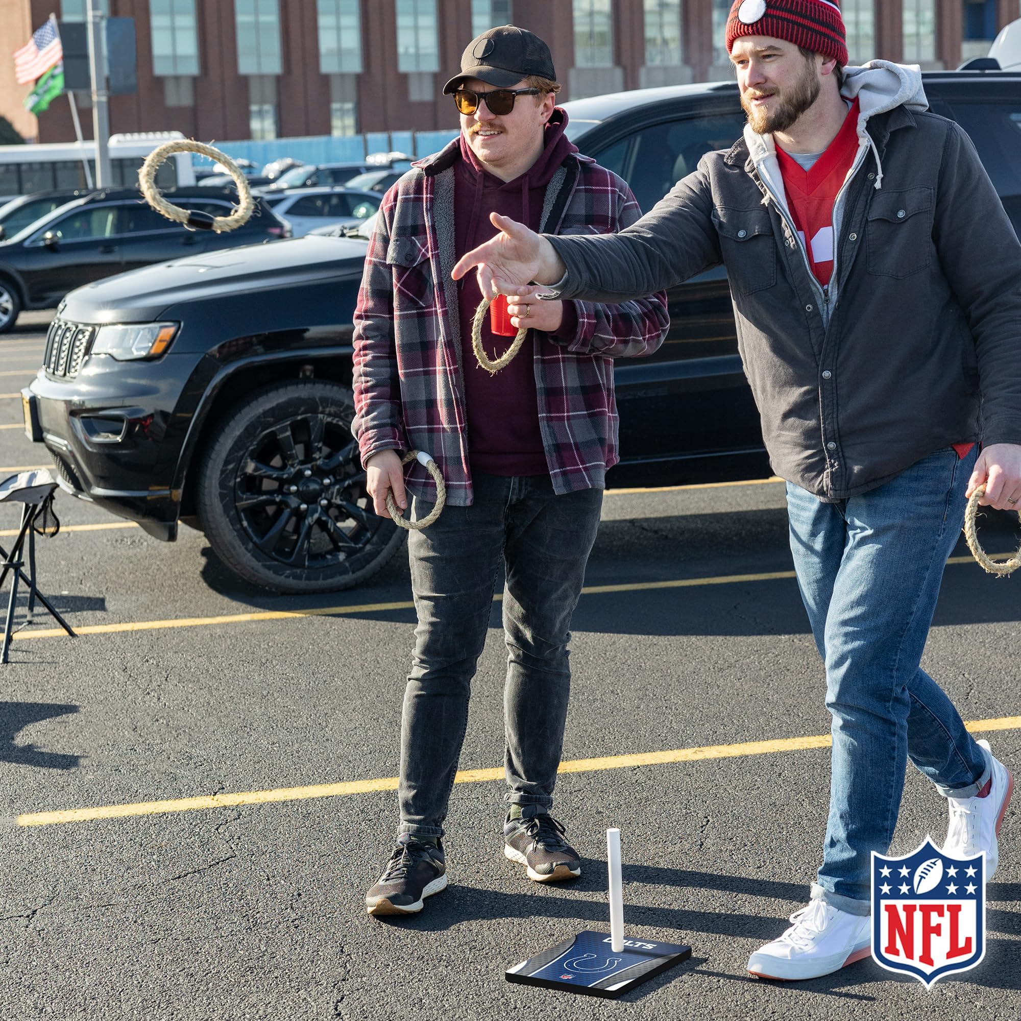 Wild Sports NFL Quoits Set with Direct Print HD Team Graphics – Tailgate Ring Toss Game – Great Gift for Any Football Fan! Ring Toss Family Outdoor Games for The Beach, BBQ, or Tailgate Party - Image 2