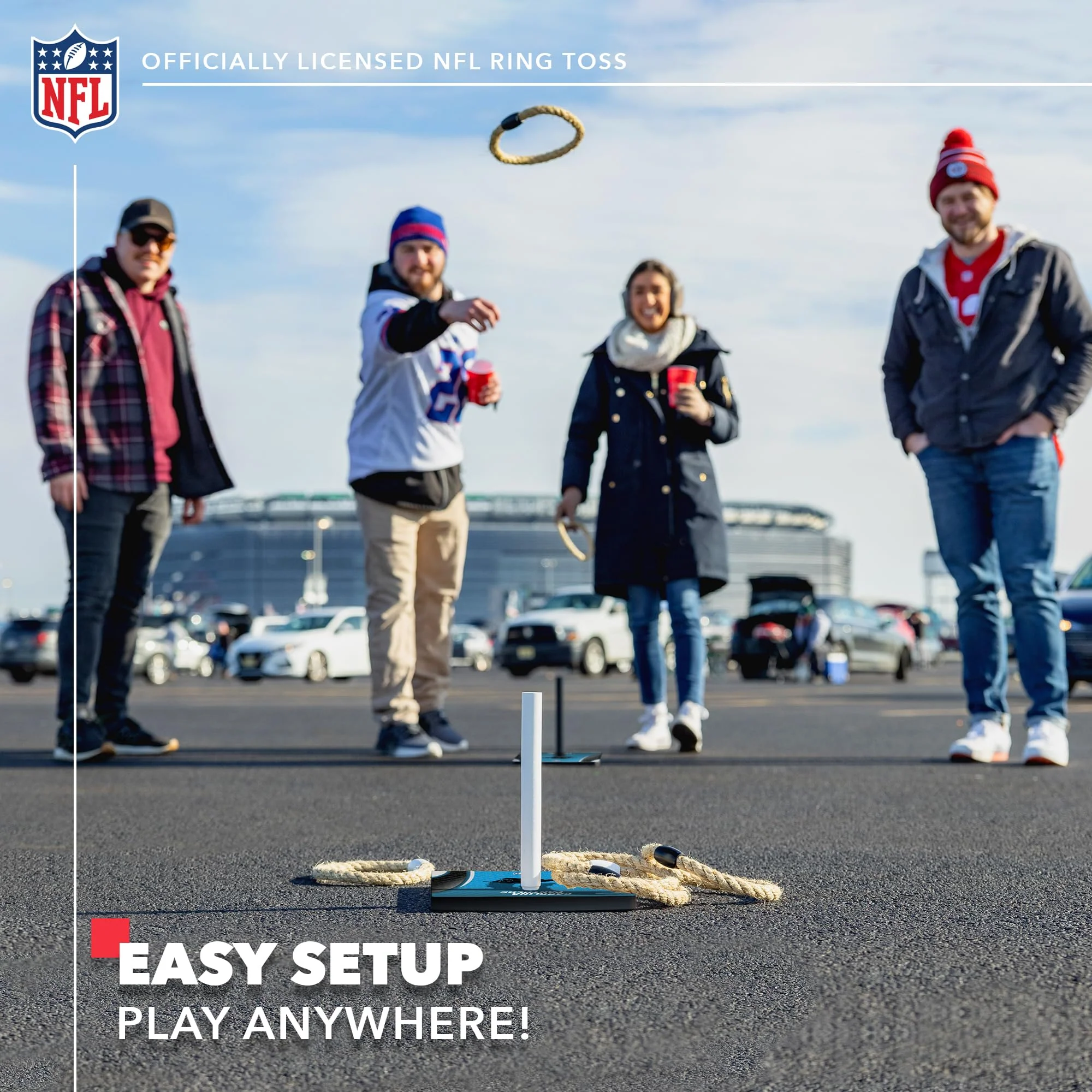Wild Sports NFL Quoits Set with Direct Print HD Team Graphics – Tailgate Ring Toss Game – Great Gift for Any Football Fan! Ring Toss Family Outdoor Games for The Beach, BBQ, or Tailgate Party - Image 5