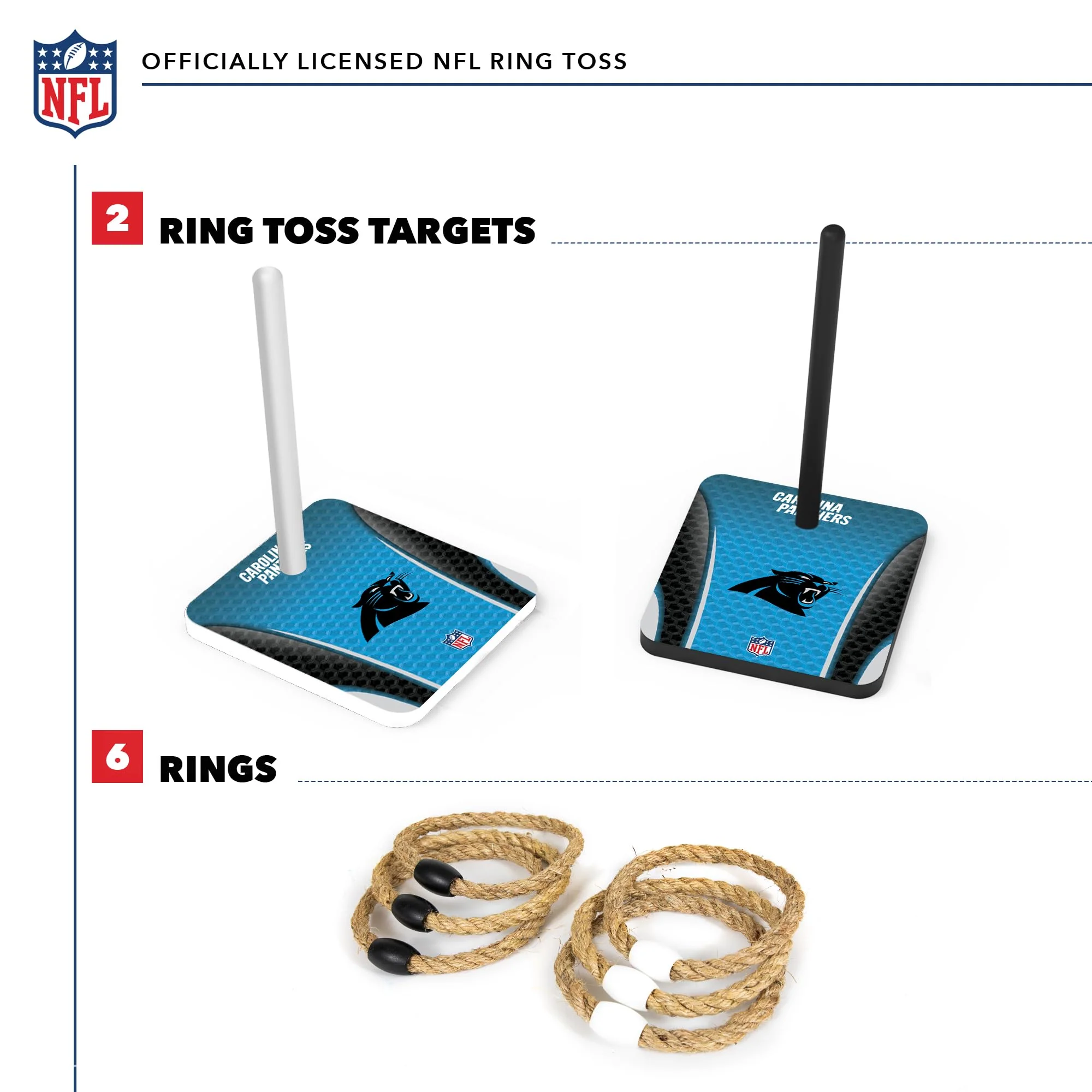 Wild Sports NFL Quoits Set with Direct Print HD Team Graphics – Tailgate Ring Toss Game – Great Gift for Any Football Fan! Ring Toss Family Outdoor Games for The Beach, BBQ, or Tailgate Party - Image 7