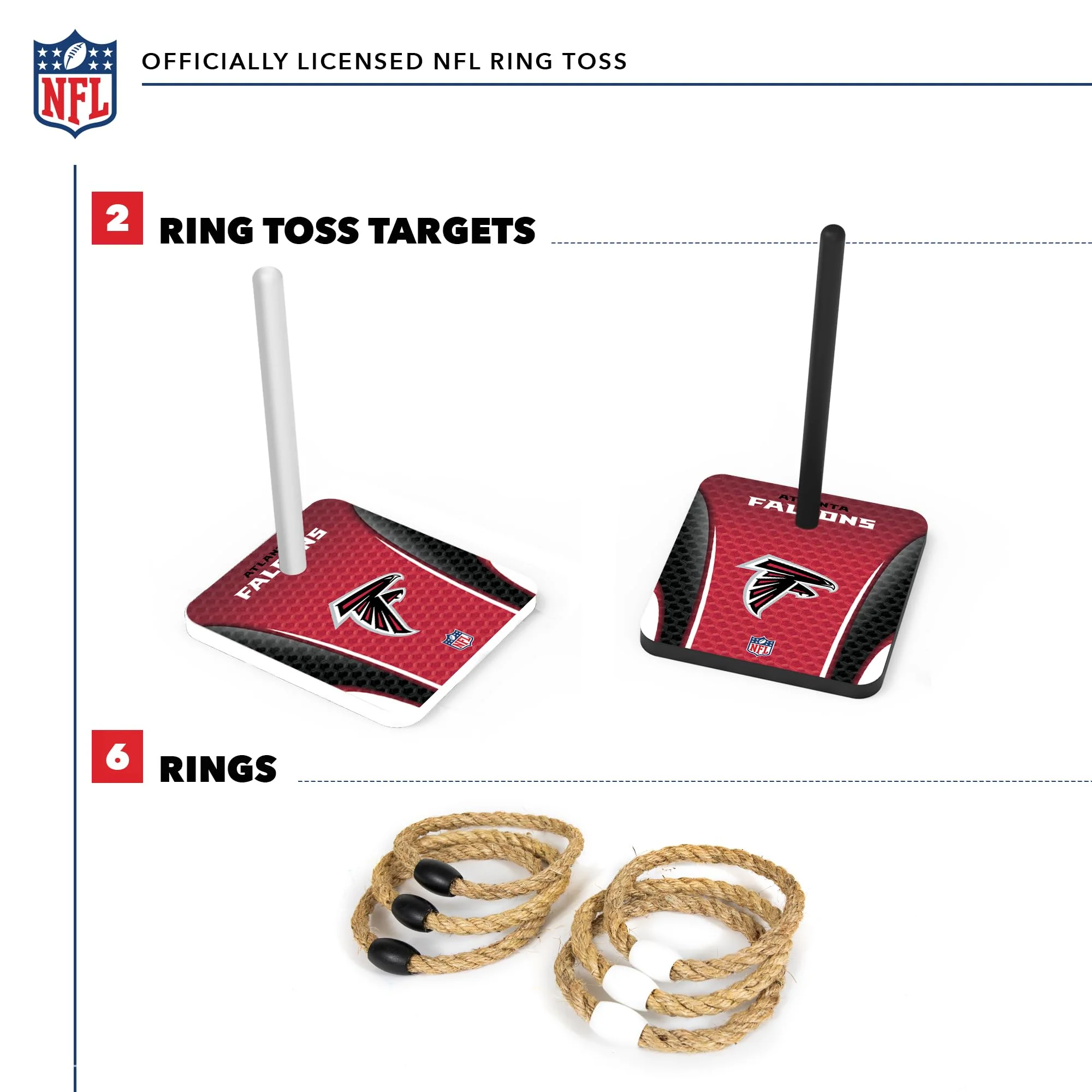 Wild Sports NFL Quoits Set with Direct Print HD Team Graphics – Tailgate Ring Toss Game – Great Gift for Any Football Fan! Ring Toss Family Outdoor Games for The Beach, BBQ, or Tailgate Party - Image 6