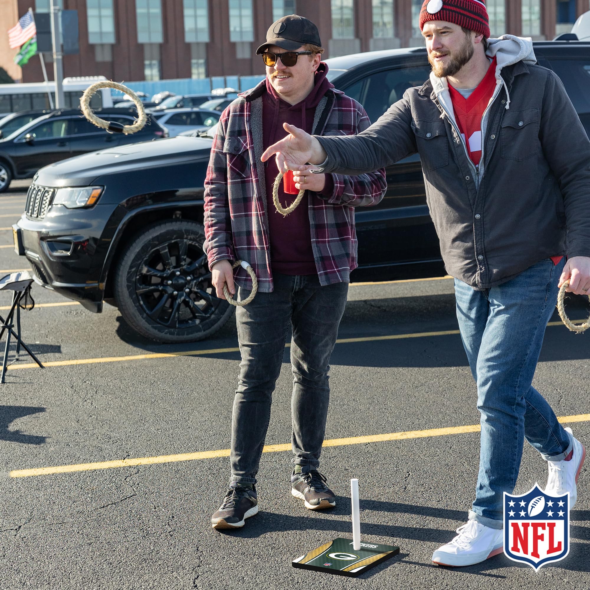 Wild Sports NFL Quoits Set with Direct Print HD Team Graphics – Tailgate Ring Toss Game – Great Gift for Any Football Fan! Ring Toss Family Outdoor Games for The Beach, BBQ, or Tailgate Party - Image 2