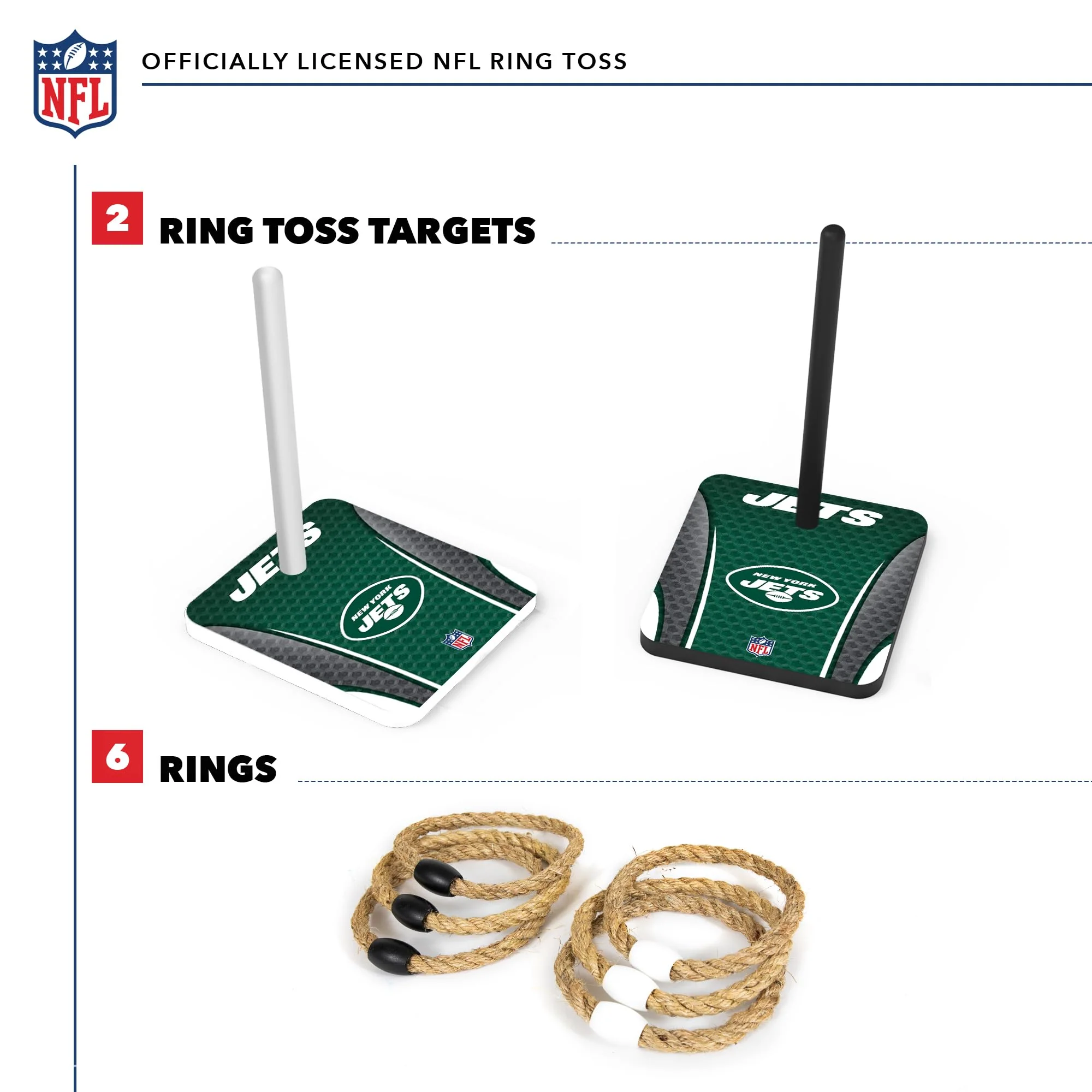 Wild Sports NFL Quoits Set with Direct Print HD Team Graphics – Tailgate Ring Toss Game – Great Gift for Any Football Fan! Ring Toss Family Outdoor Games for The Beach, BBQ, or Tailgate Party - Image 7